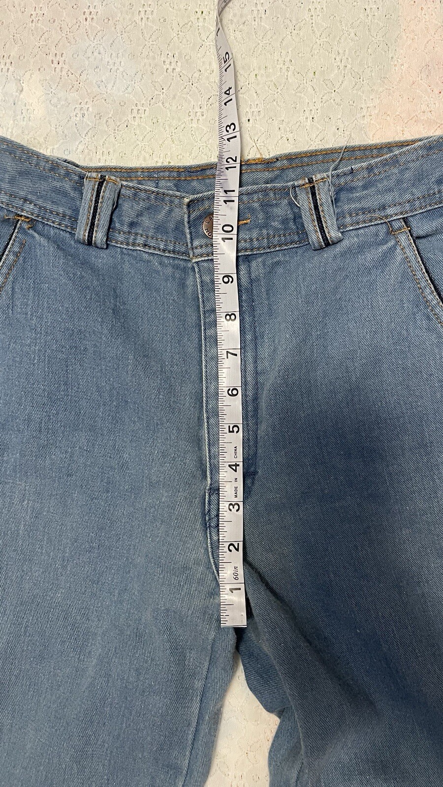 Vintage L’Avion Denim Womens Disco Jeans Wide Flared Retro 32×33 Medium Wash