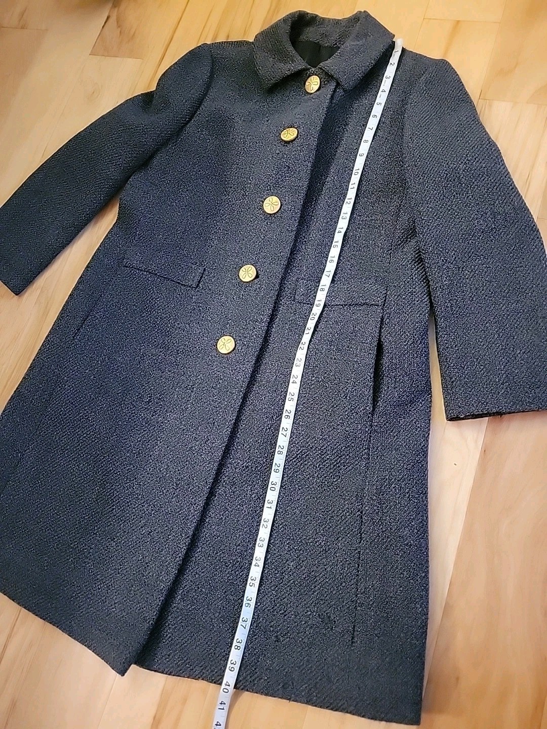 Vtg Sycamore De Jongs 100% Pure Wool Coat Made In USA Gray Approx Size Sm – M*