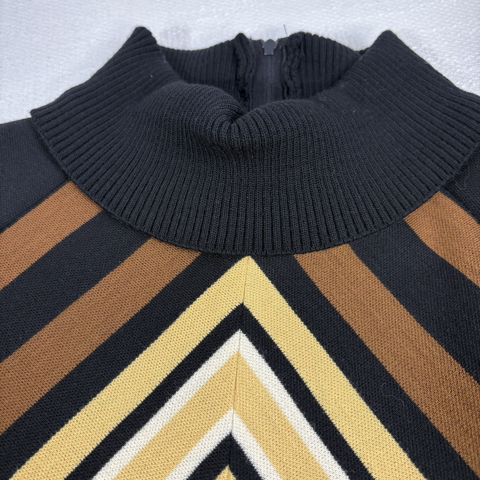 Vintage Catalina Wool Knit 3 Piece Set Top Skirt Pants Mod Chevron Womens NEW