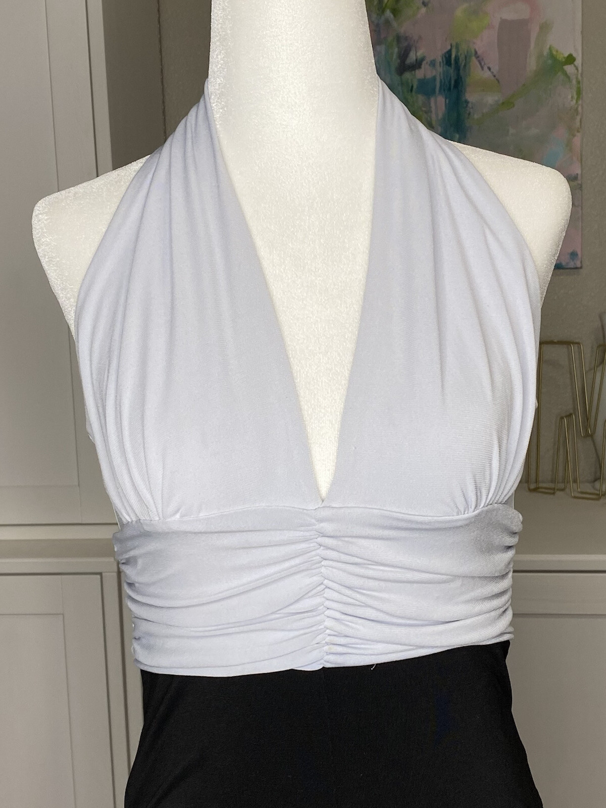 1990s Wet Seal Jumpsuit Vintage Halter Medium Wide Leg Polyester Clubwear