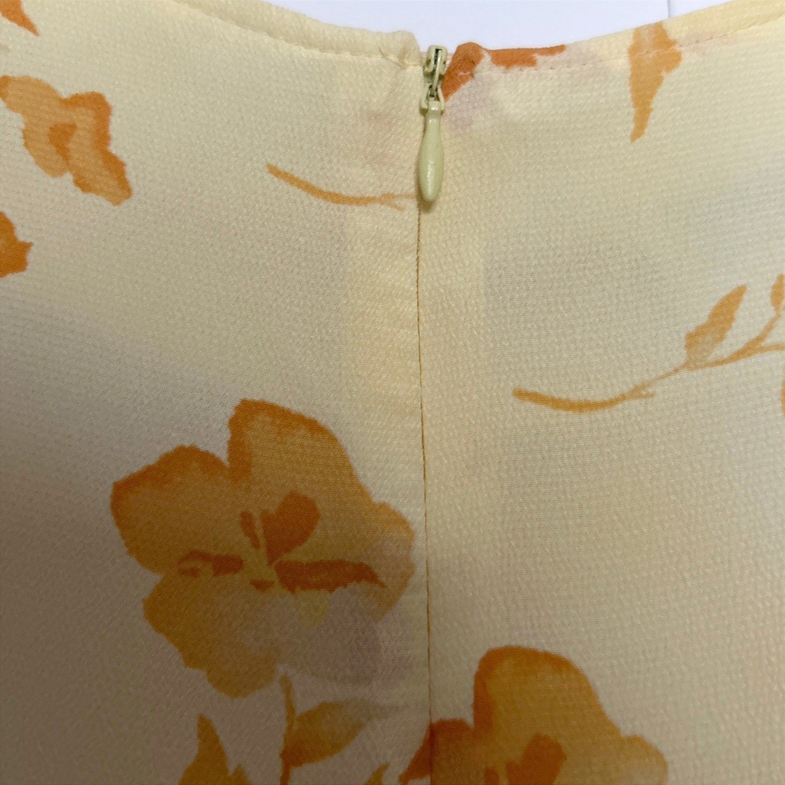 Vintage Coldwater Creek Butter Yellow Floral Midi Dress 8 Pockets Cottage USA