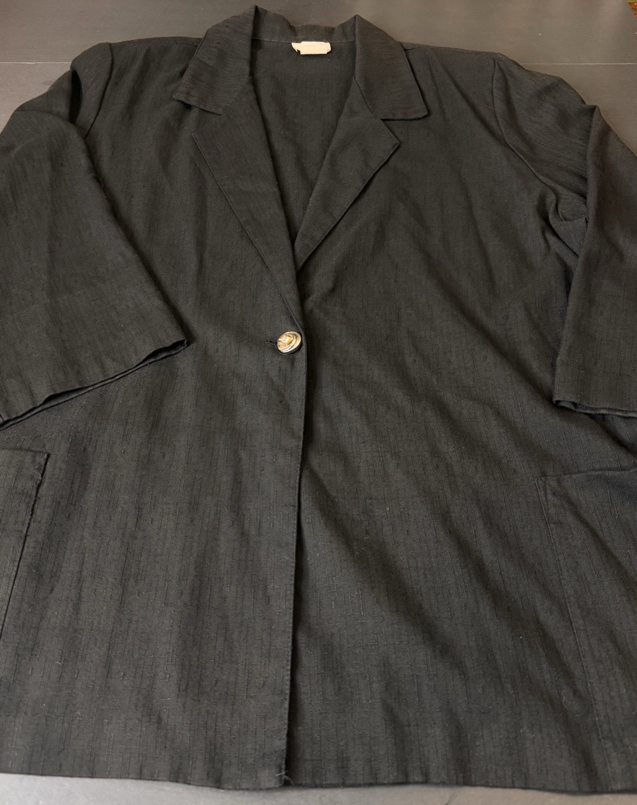 Roamans Lightweight Blazer Black VTG USA Womens 3x/4x? See Measurements