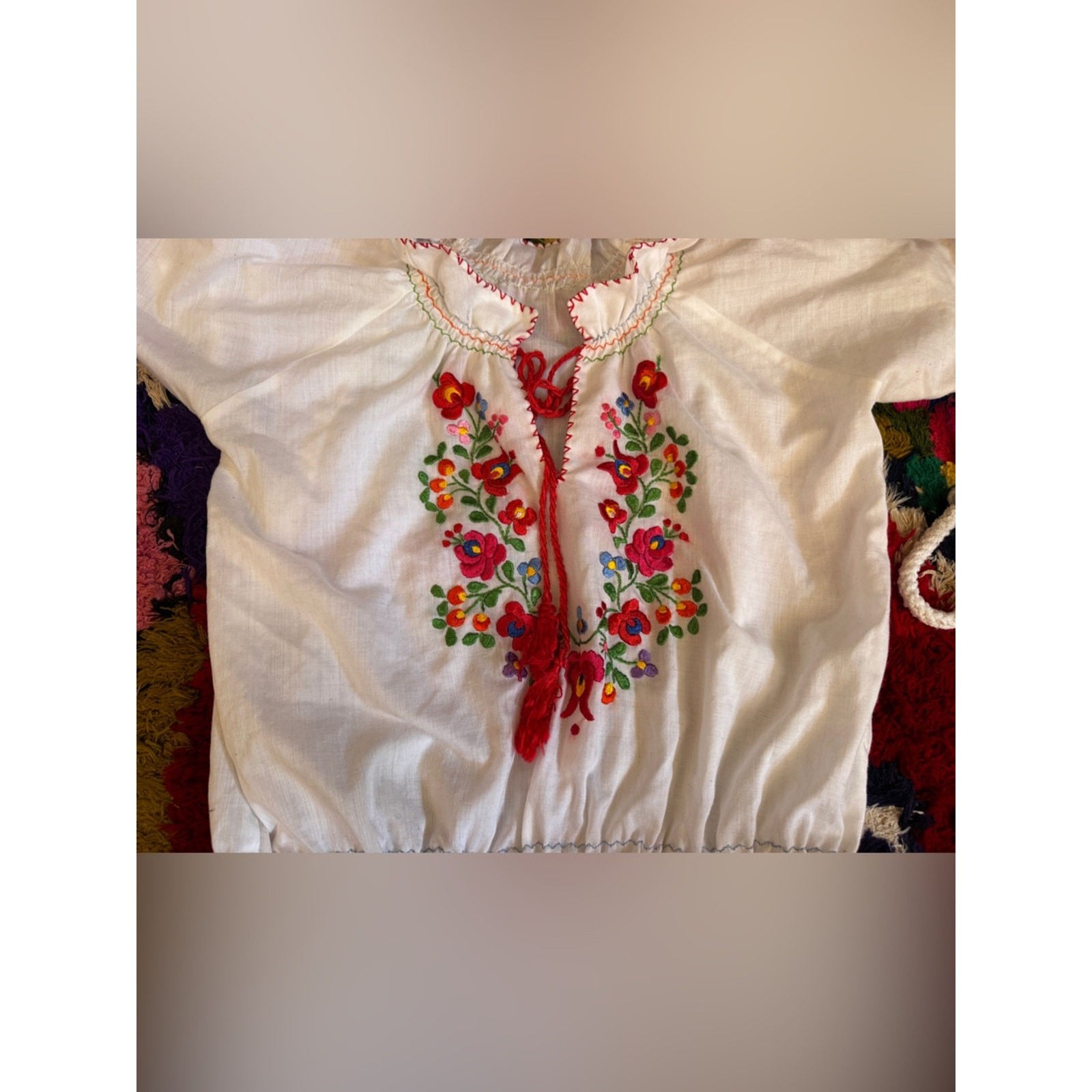 70s Vintage Hungarian Blouse Sz M-L