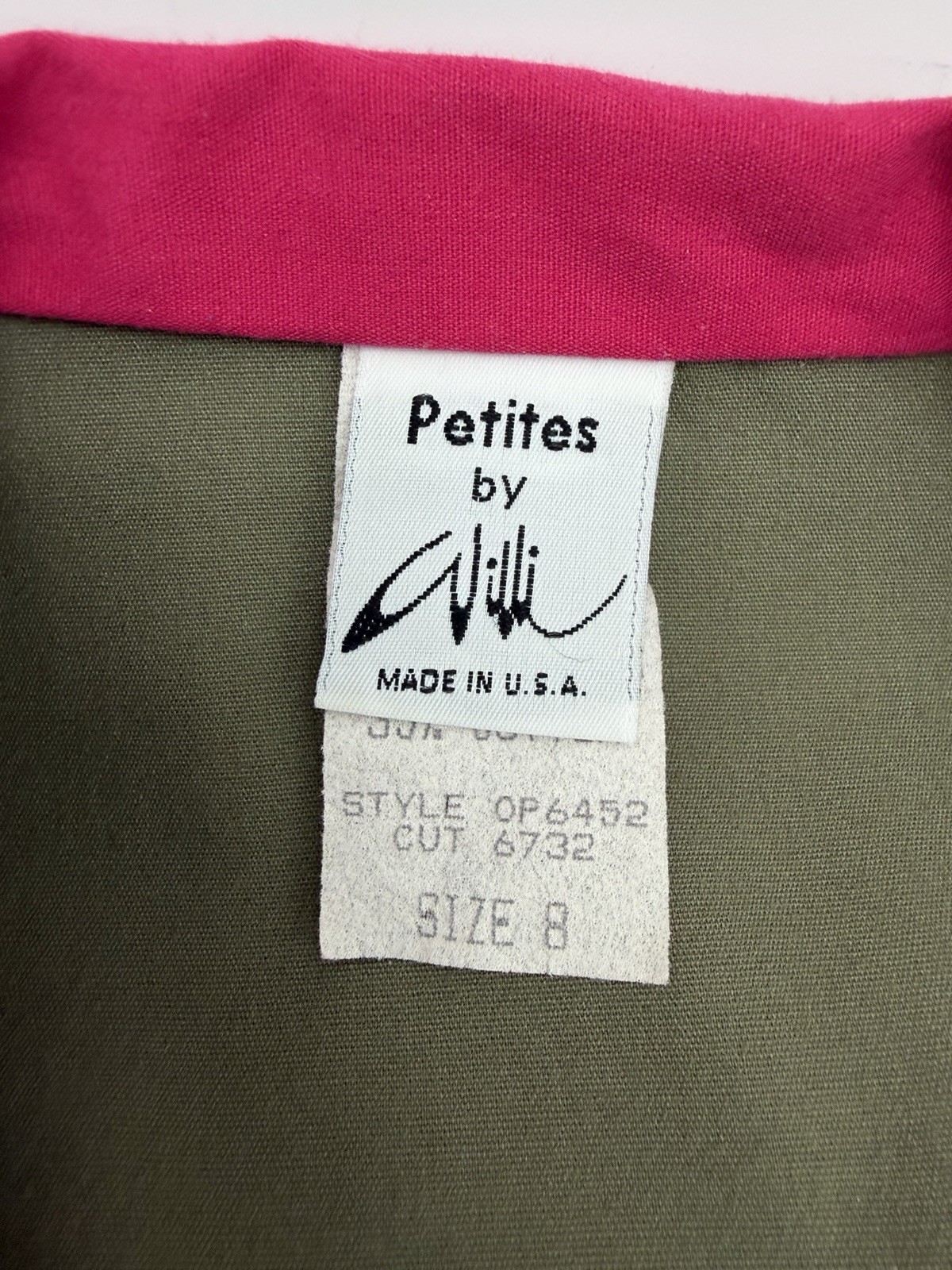 Vintage 80s Petites By Willi Green Khaki Camp Dress Girl Counts Women’s Sz 8