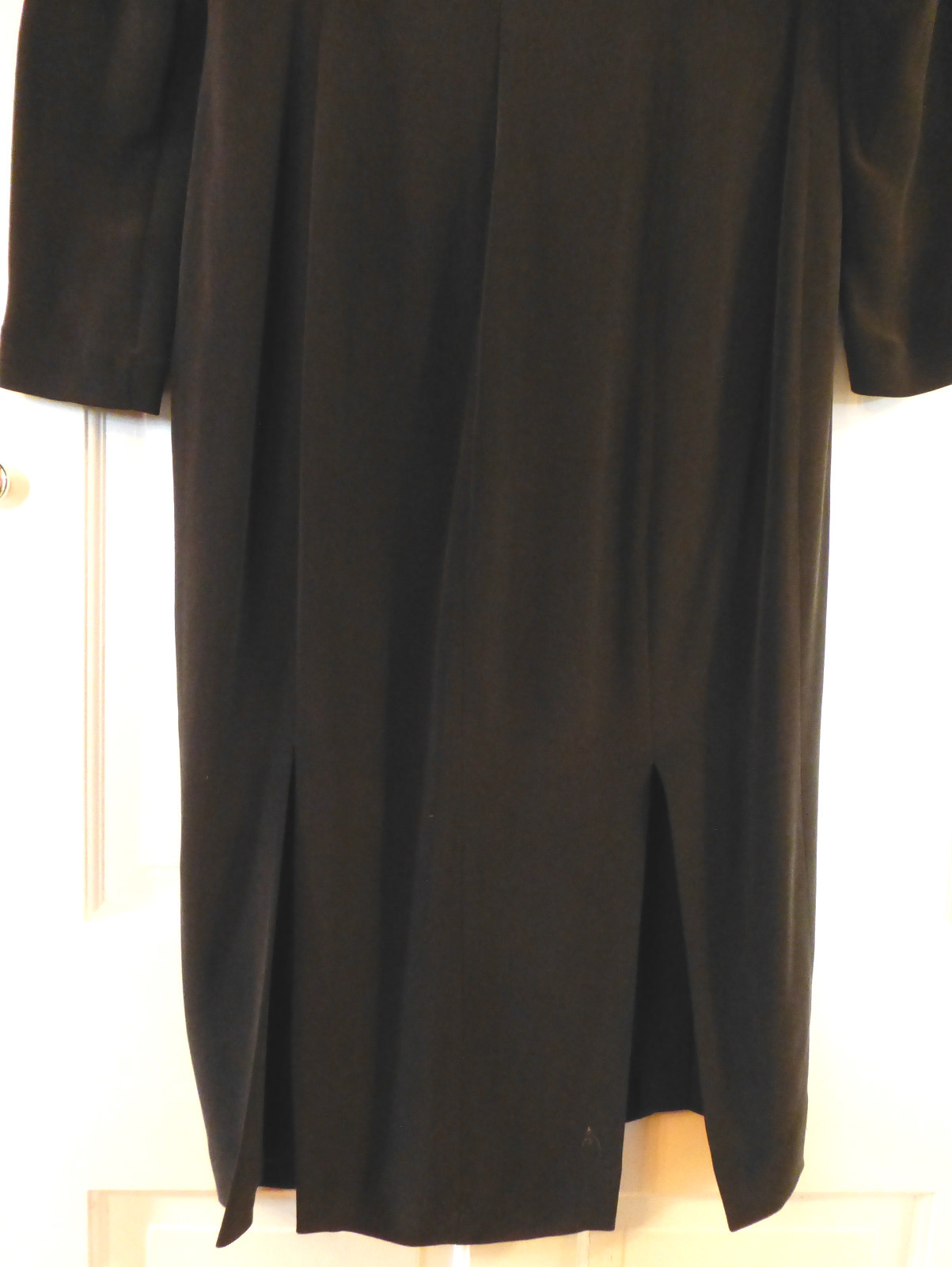Vintage Dana Buchman Black Silk L.S. „Car Wash” Hem Dress,Size 8, CA. 1980’s, A+