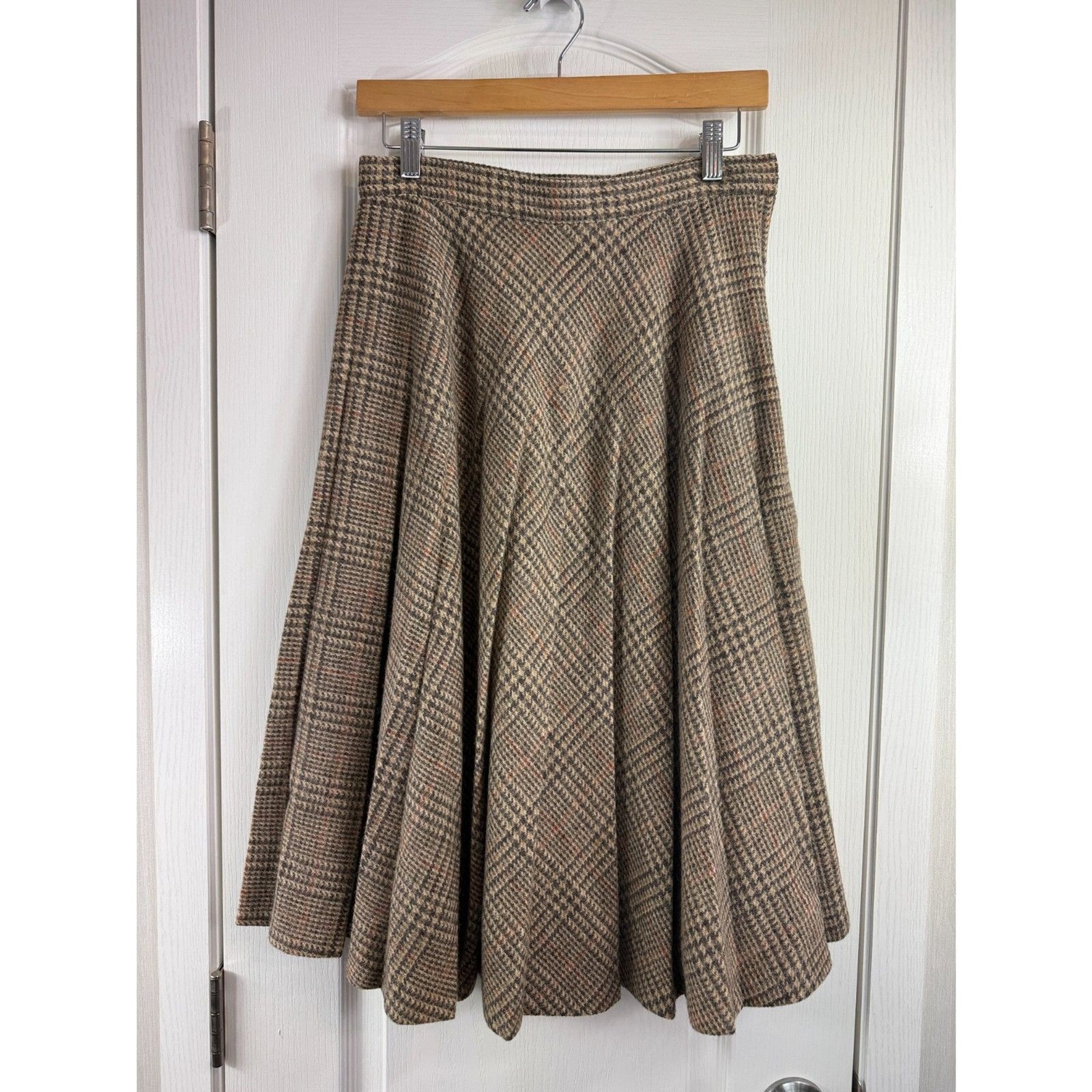 Vintage Cargo Women’s Plaid Wool Skirt A-Line Multicolor Size 10 (Runs Small)