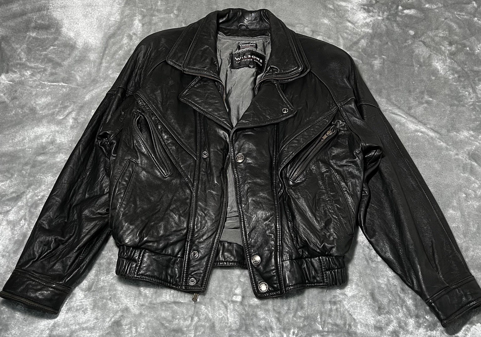 Wilsons Jacket Women Size Small Leather Motorcycle Biker Punk Moto Read Disc