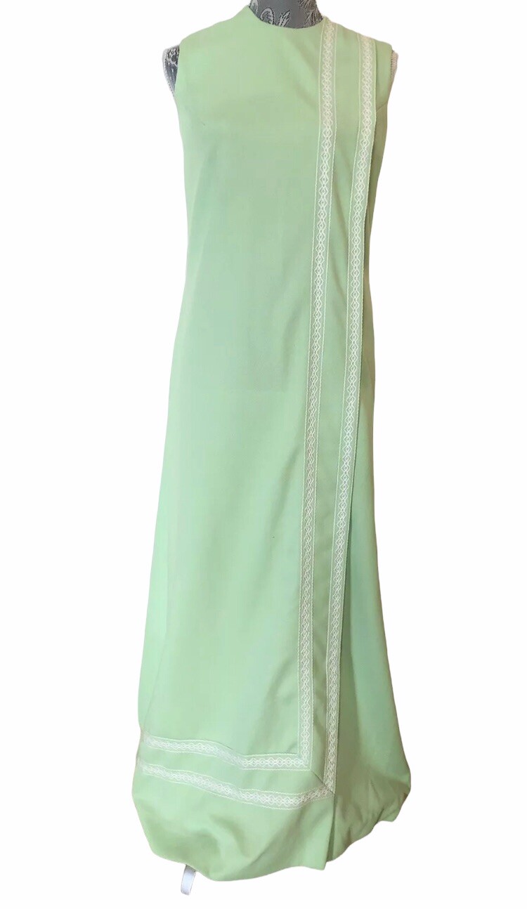 Vintage Toni Todd Lime Green Mod Party Dress 1970s Retro