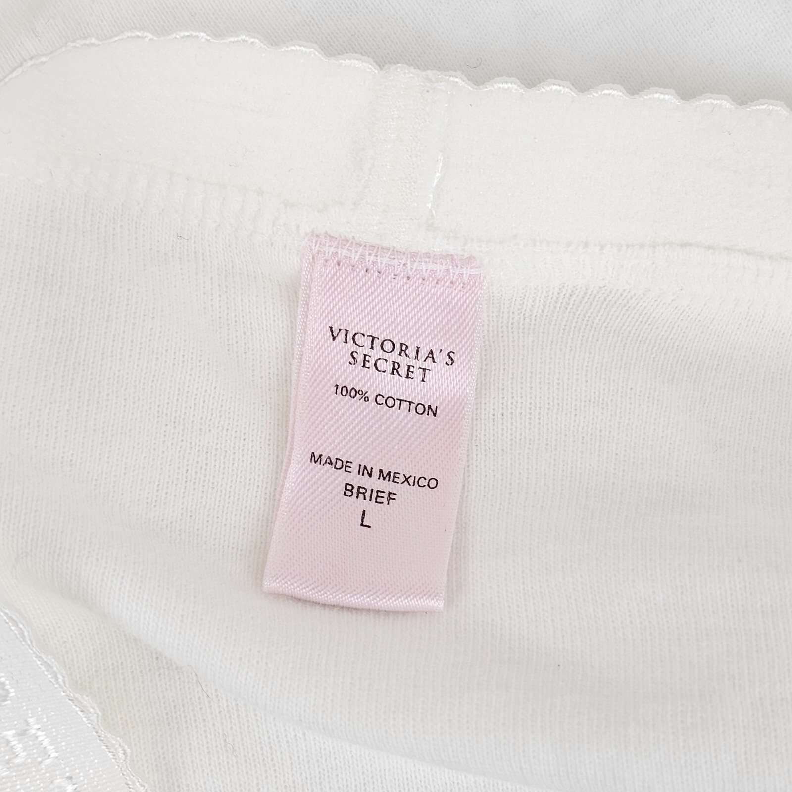 Victorias Secret Vintage 2002 Signature Logo Waistband Cotton Hi Cut Panties L 7