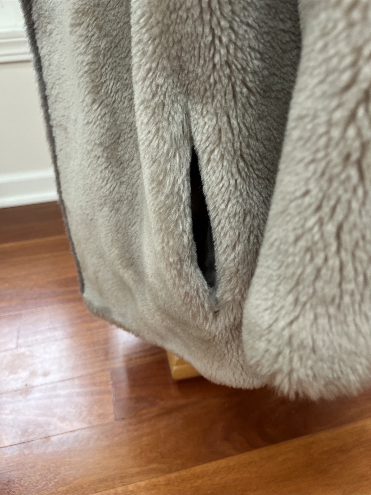 1970s Vintage Faux Fur Coat Borgana Deluxe Fake Mink Stole Tan Gray Colored
