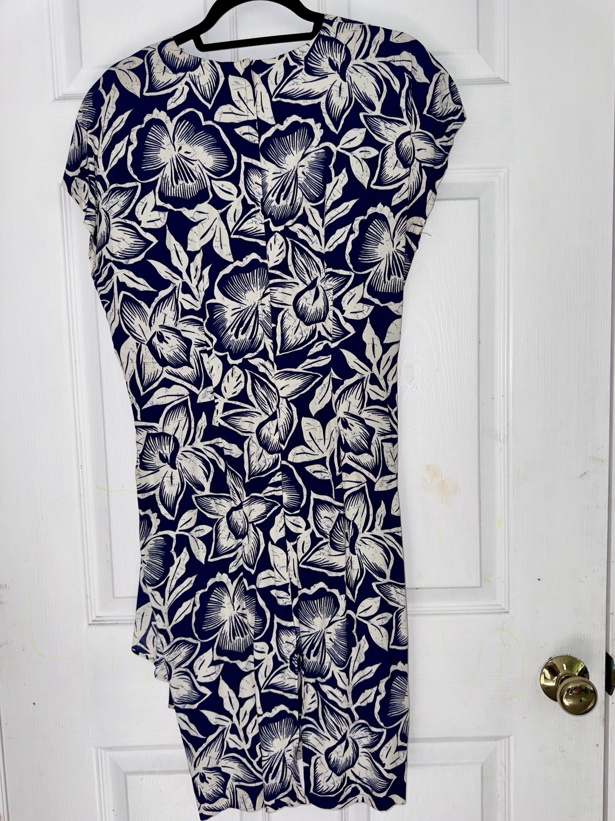 VTG Phoebe 80s 40s Style Sexy Sarong Skirt Hip Ruffle Tropical Print Dress 6