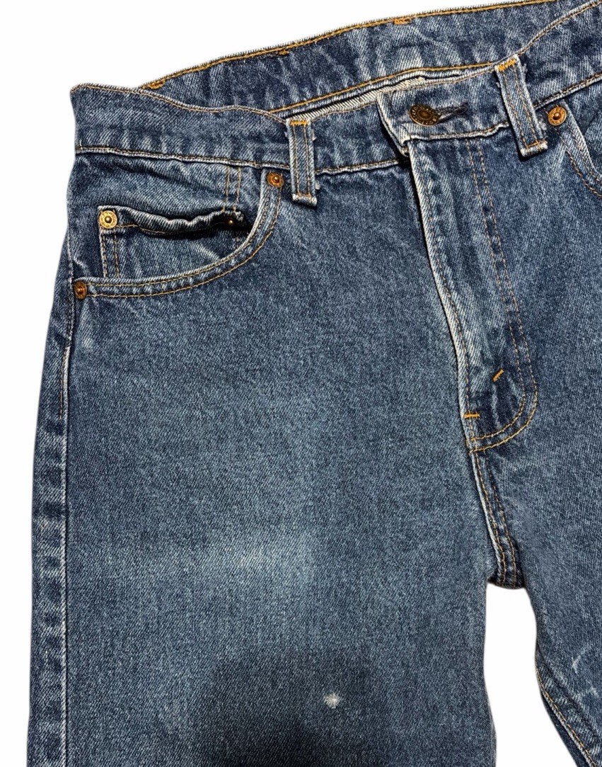 Vintage Levis 505 0217 Red Tab Blue Jeans Denim Fades Raw Hem 30×29 USA Made 80s