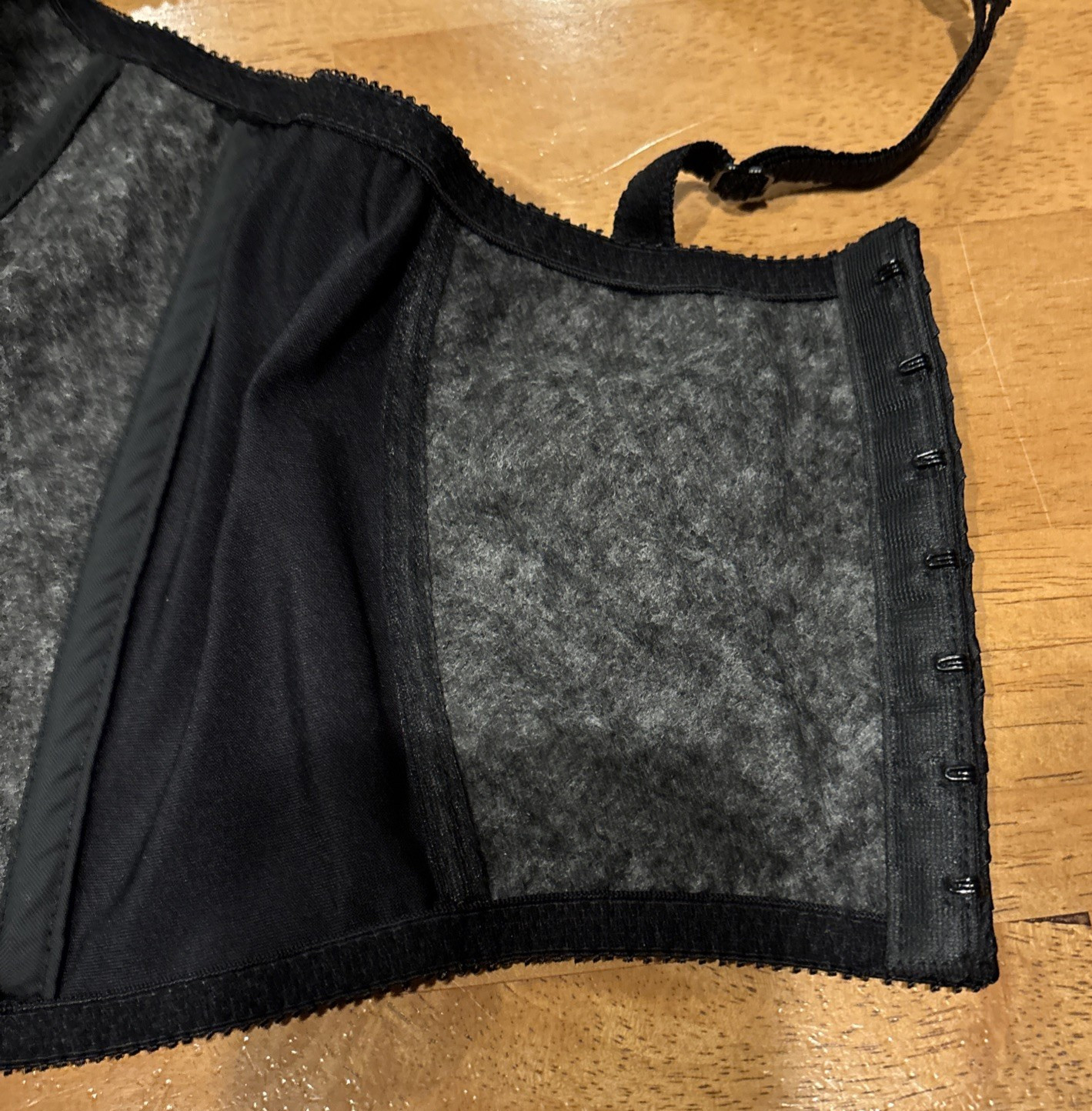 Vintage Lily Of France Black Bustier Corset By Dolores Bra Style Size 36B Cups