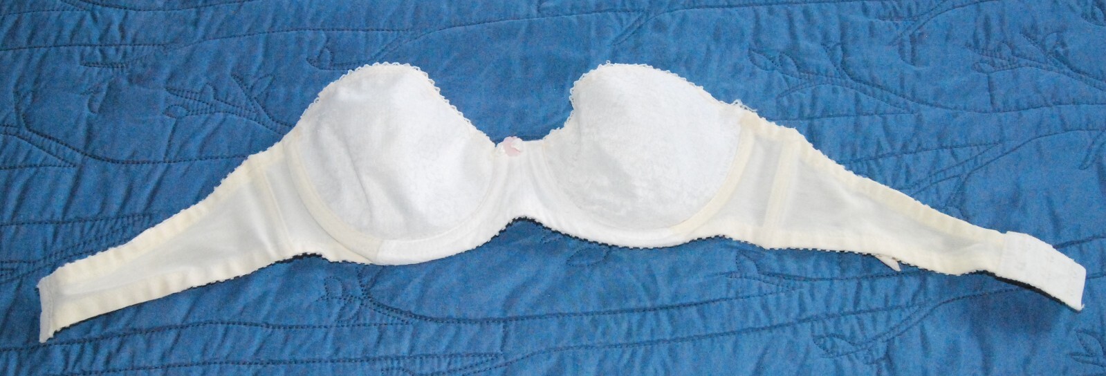 Vintage Jantzen Lace Strapless Underwire White Bra sz 34B
