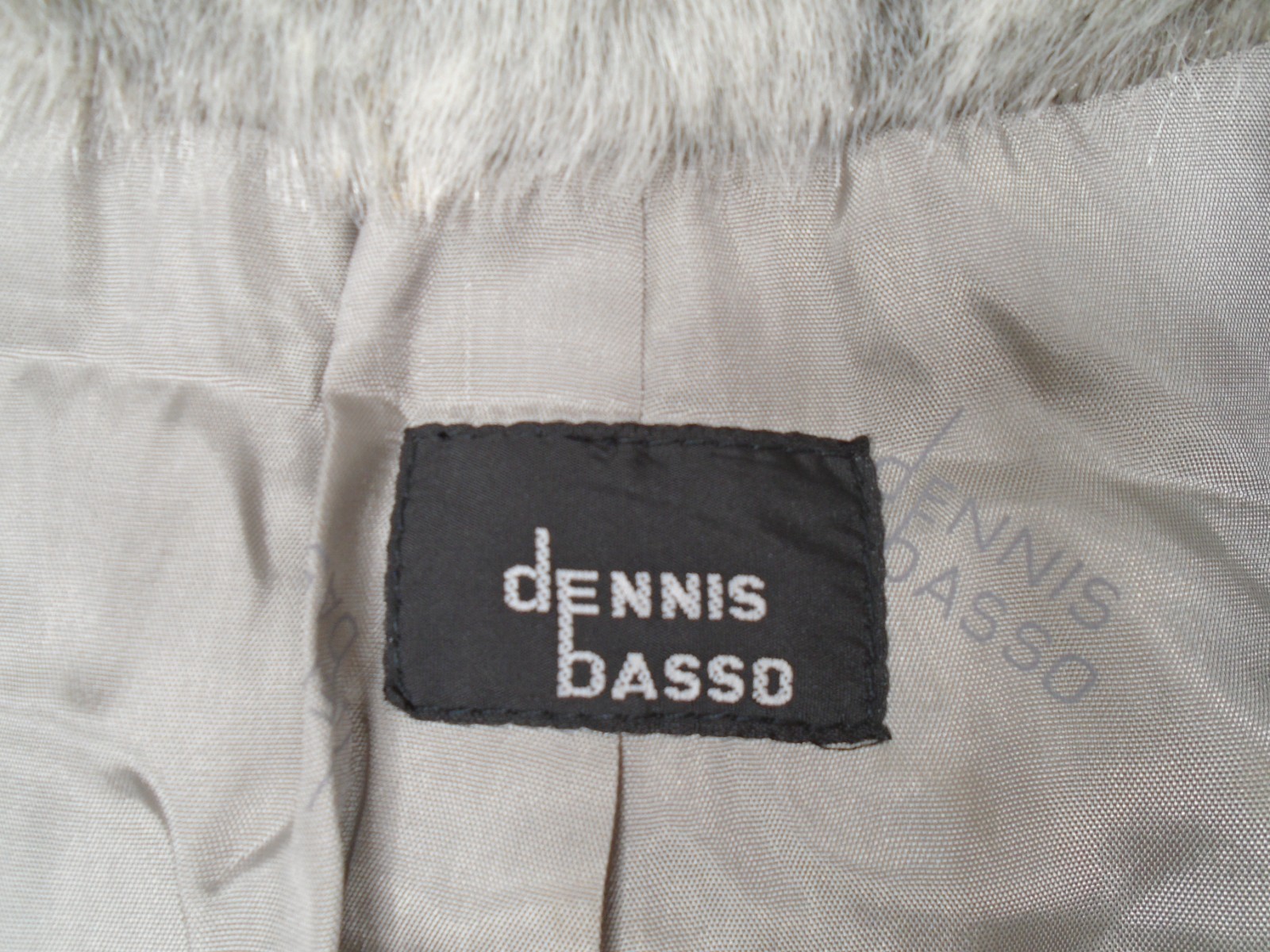 Vintage Dennis Basso Pelted Faux Mink Gray Jacket Coat Zip Front Medium NWT!