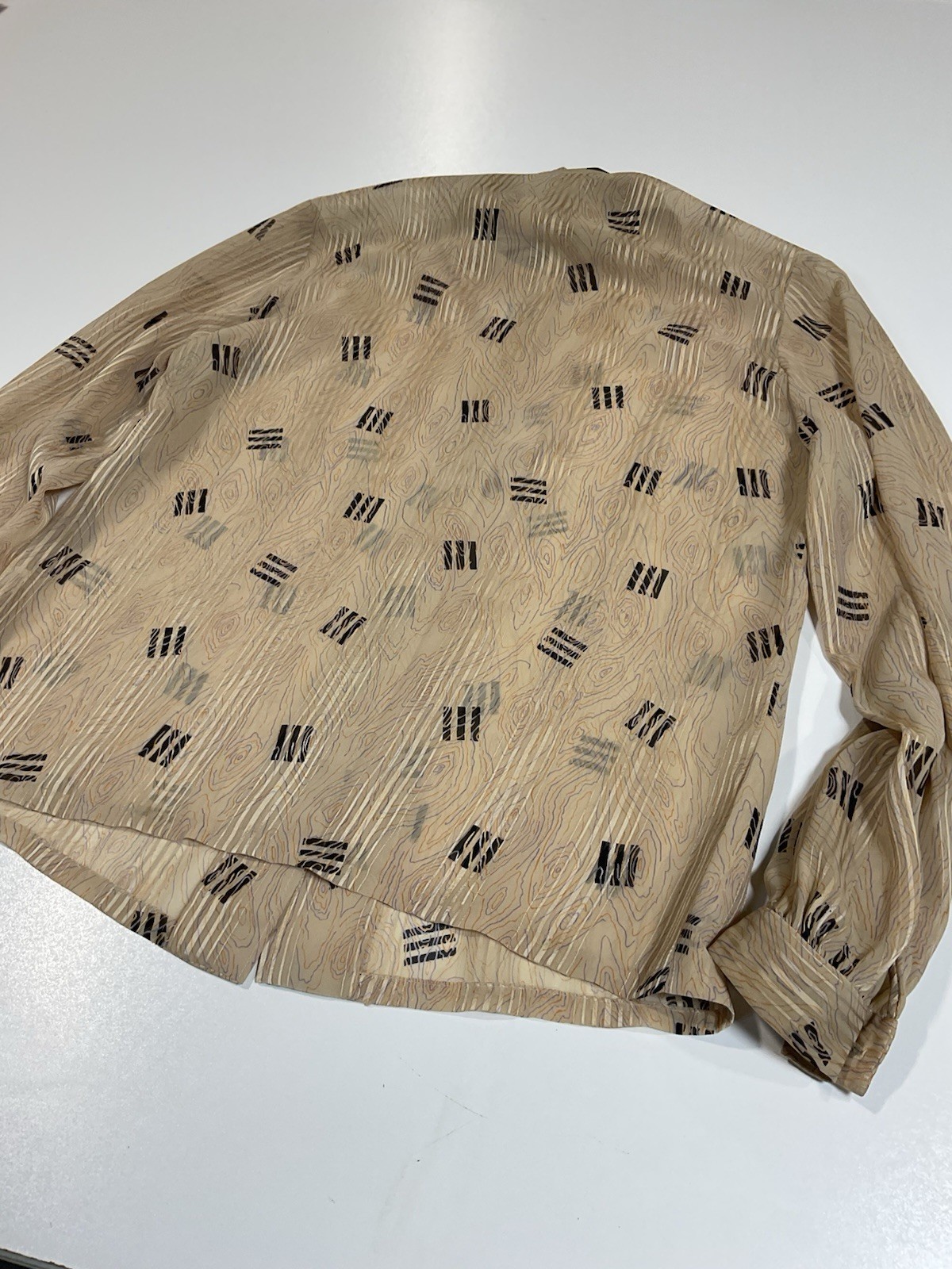 Vintage Posh by Jay Anderson Sheer Button Up Blouse Sz M/L Office Core 70s 80s