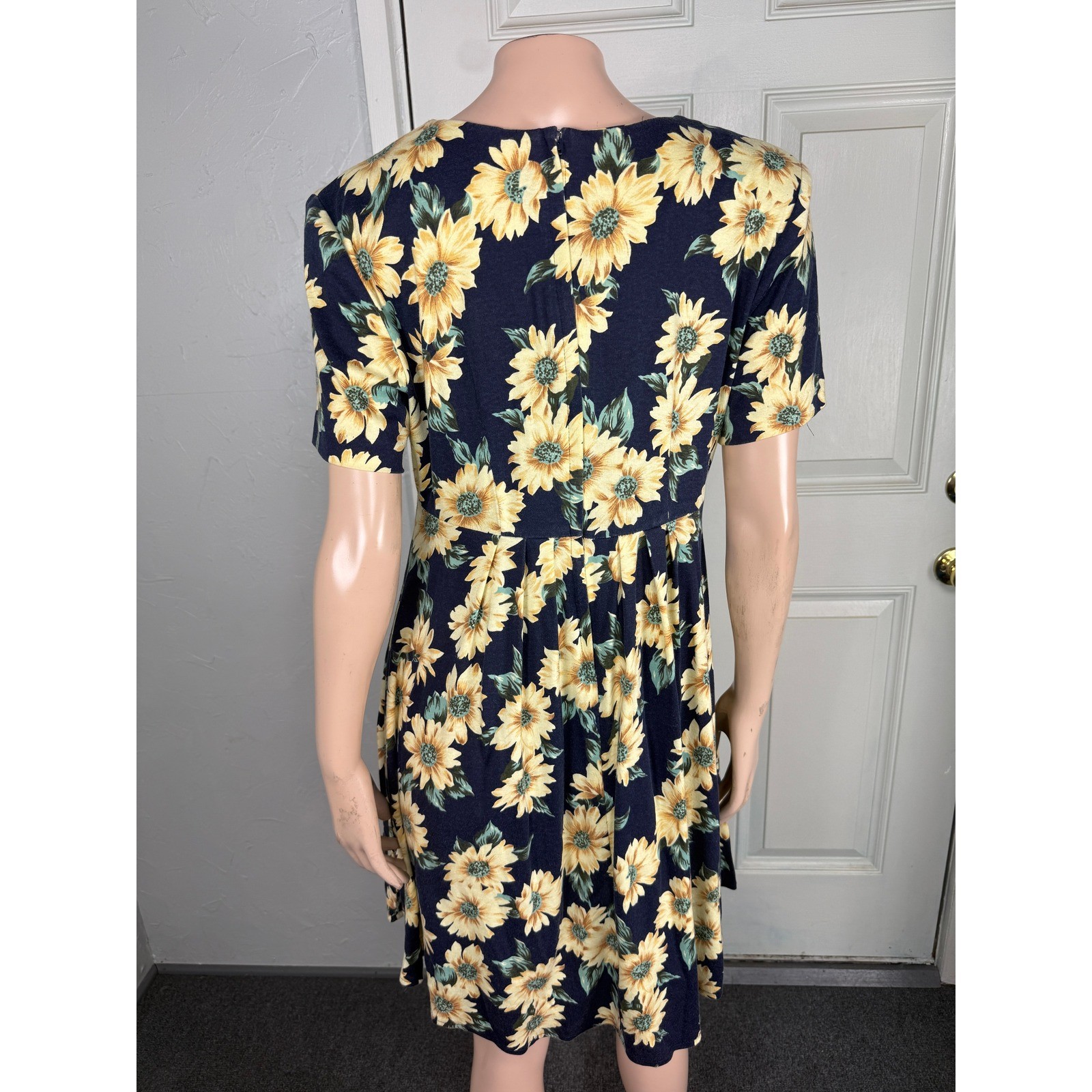 Vintage 80s 90s Dress Paquette Too! Cotton 6 Floral Sunflower Short sleeve V3-26