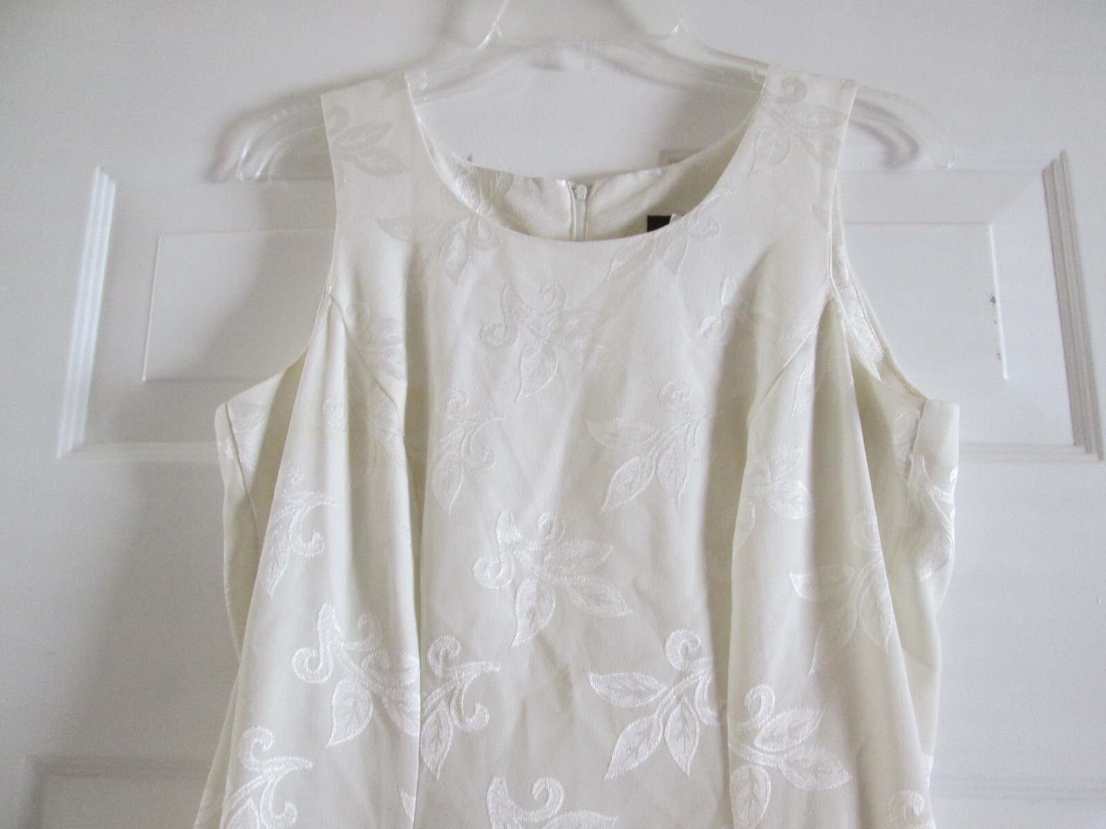 VINTAGE BE SMART IVORY SATIN SHEEN LACE-UP SLEEVELESS PARTY TWIRL DRESS 9/10