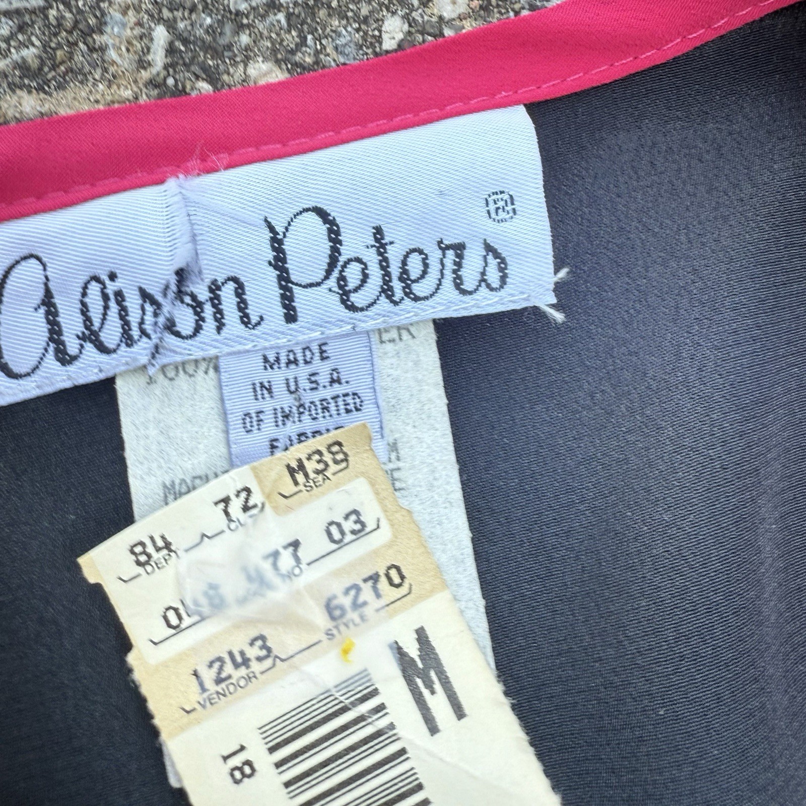 Vintage NOS Alison Peters Jumpsuit Womans Size 10 Black & Pink Belted 1970’s USA