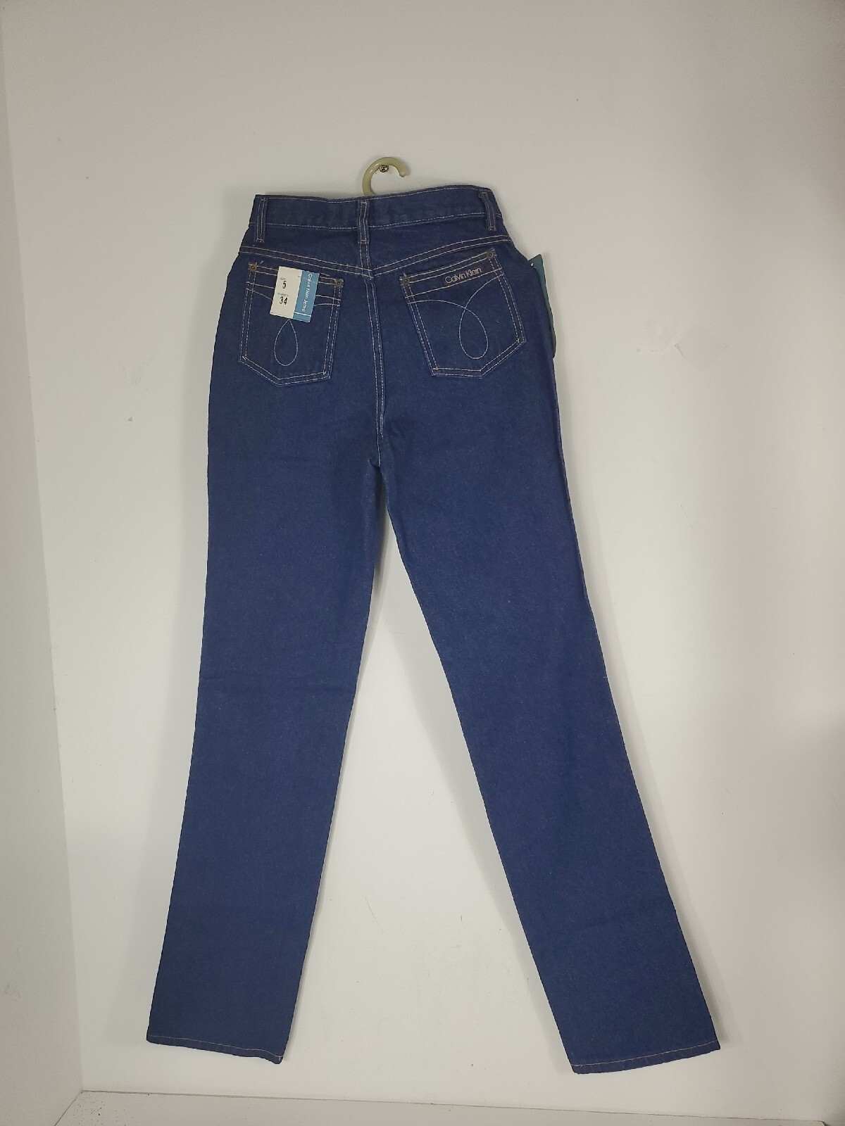 Vintage Calvin Klein High Rise Jeans Blue Mom 80’s Made In USA Logo Size 5 New
