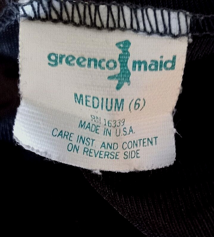 Greenco Maid nylon tricot solid black half slip M(6)
