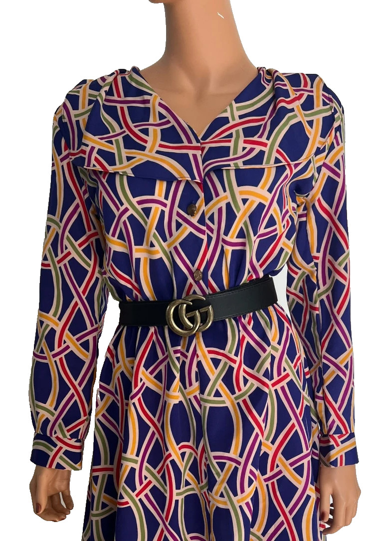 Vintage 80s Dress Size 12 BOLD COLORS Red Purple Green Stylized Shoulder Bib