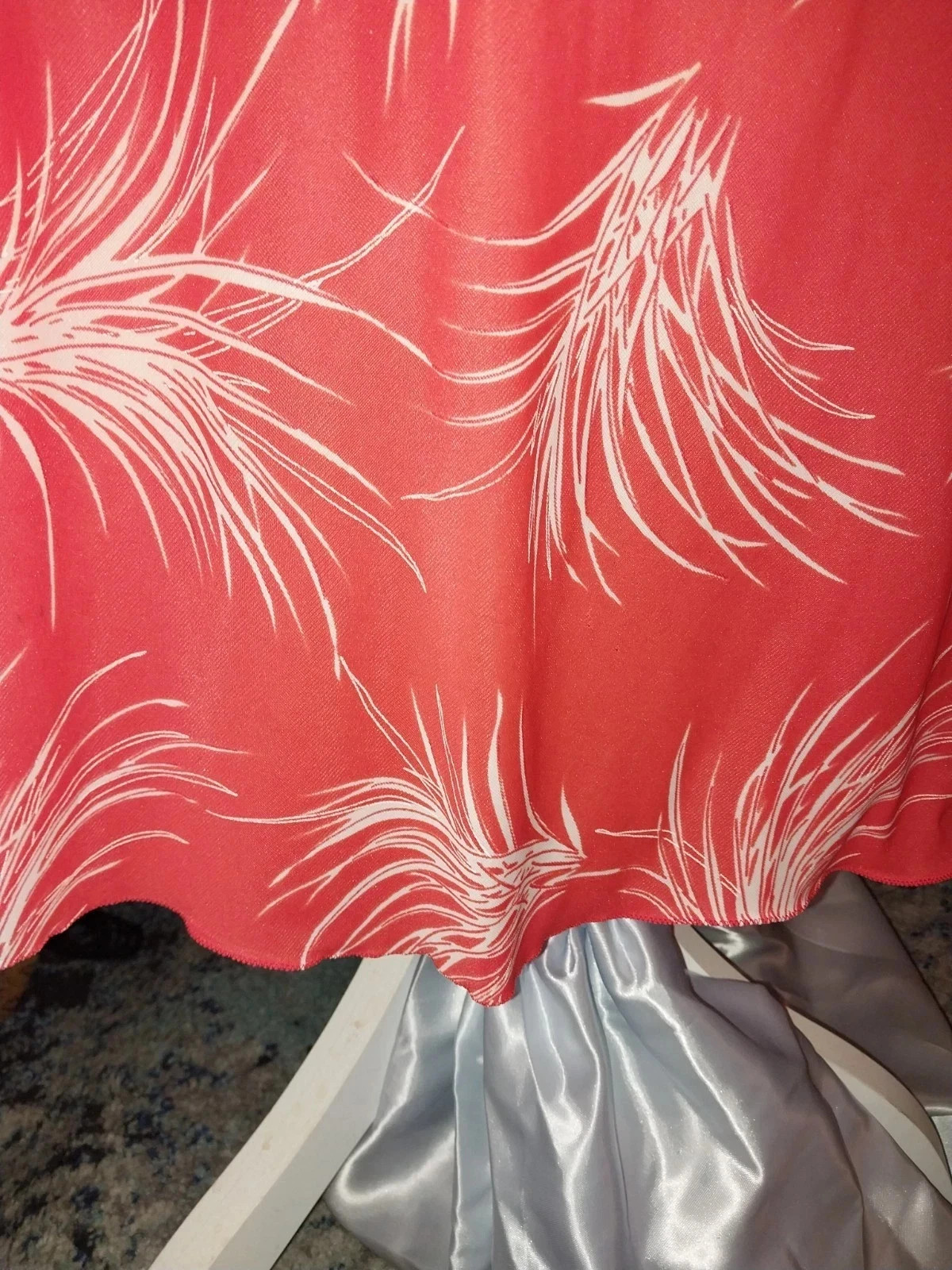 Vtg SILKY NYLON ORANGE ITALY 70S NIGHTGOWN LONG MAXI HIPPY DRESS S 34