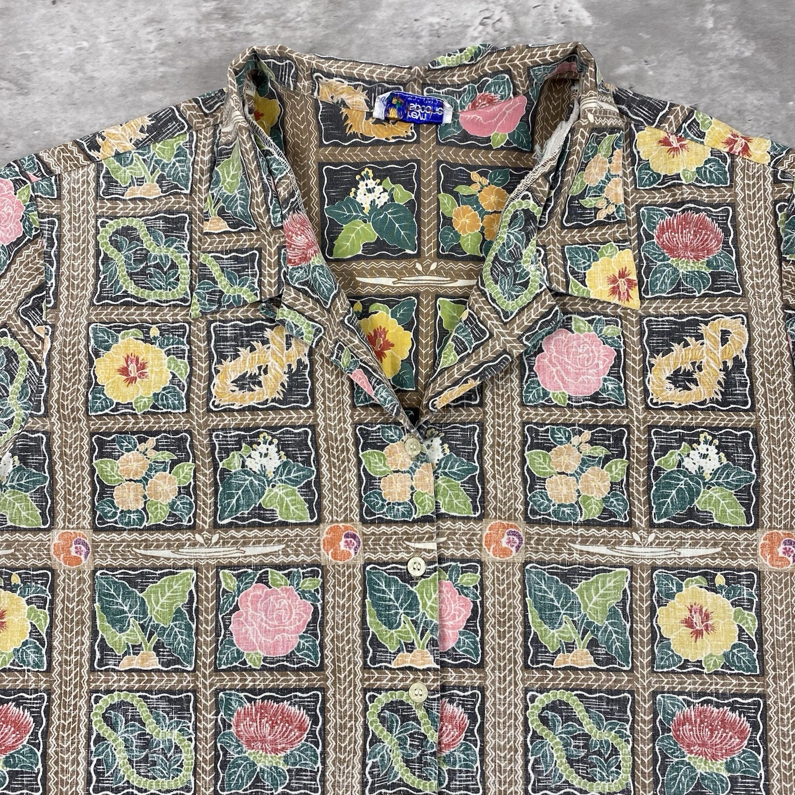 vintage REYN SPOONER HAWAIIAN AIRLINES shirt 90s Womens loop collar