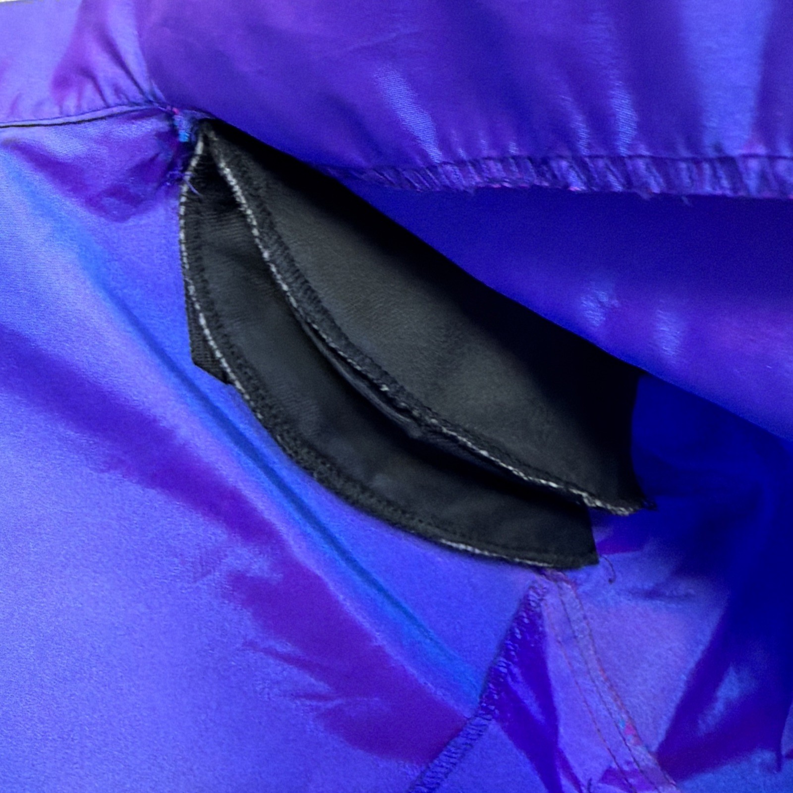 Vintage Rampage Satin Bolero Cropped Iridescent Purple Puff Sleeve