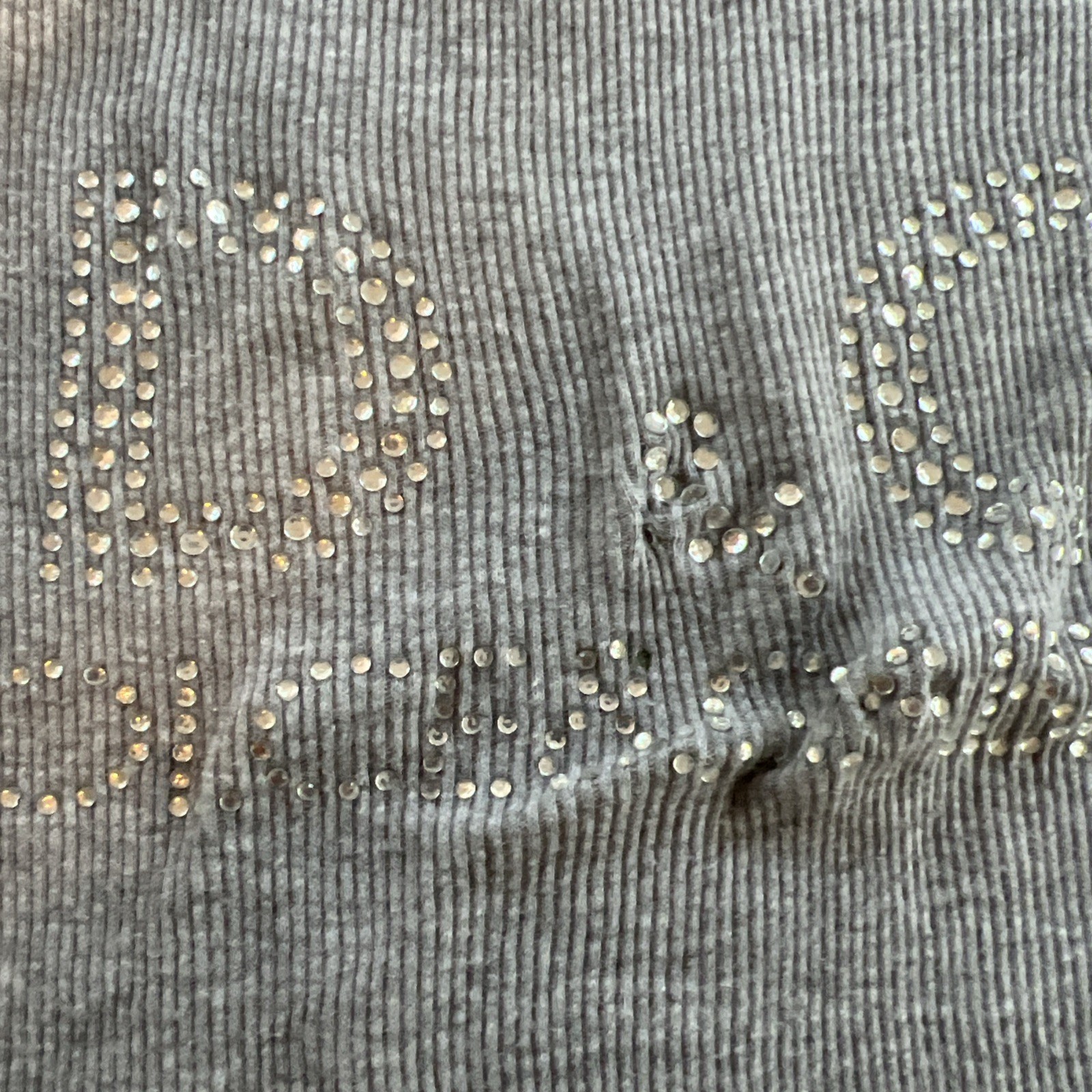 Y2K Dolce & Gabbana D&G Rhinestone Letters Spellout Logo Gray Tank Top Women XL