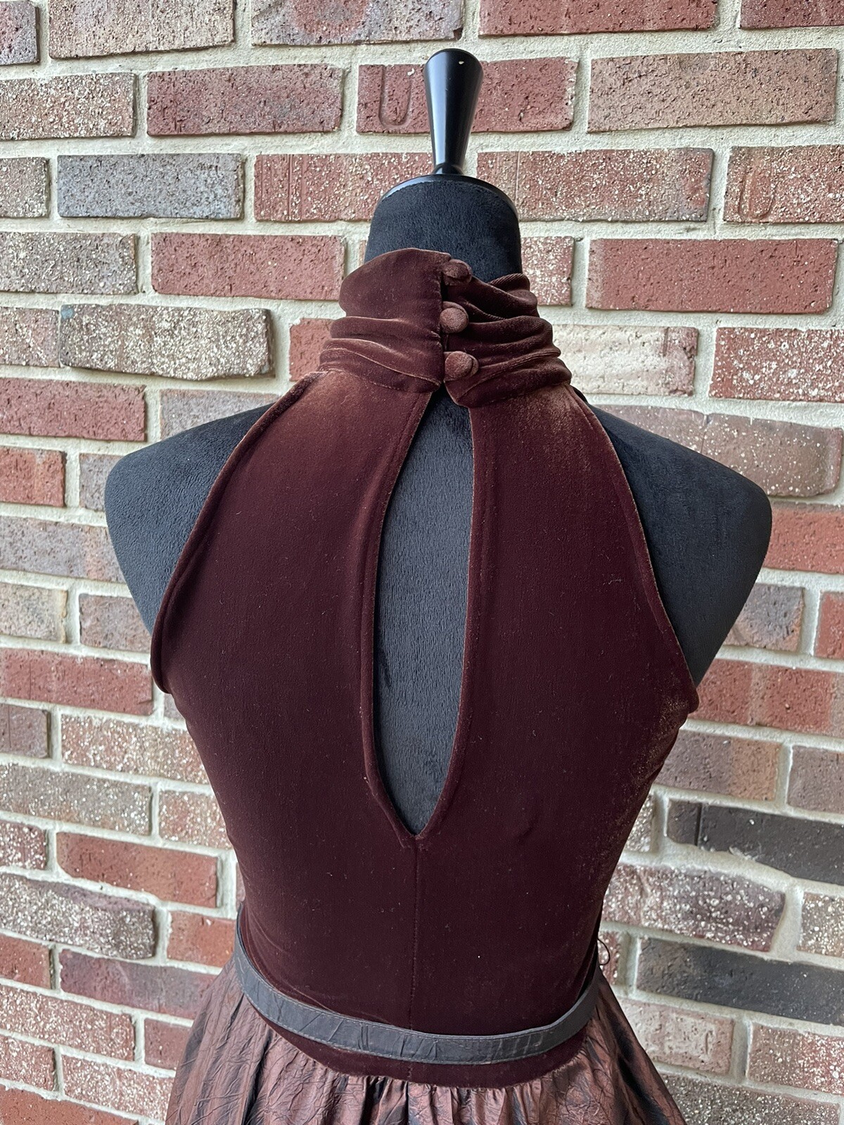 VTG Brown Mauve Velvet Bonnie Strauss Gown Dress Sz 6