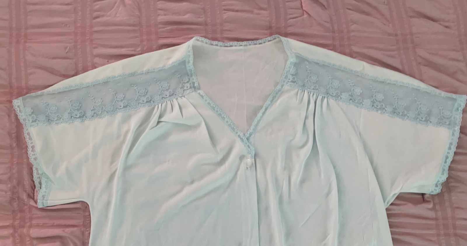 LOT of 3x Vintage Vanity Fair BLUE PINK AQUA Robe Slip Gown Nylon Nightgown SZ S