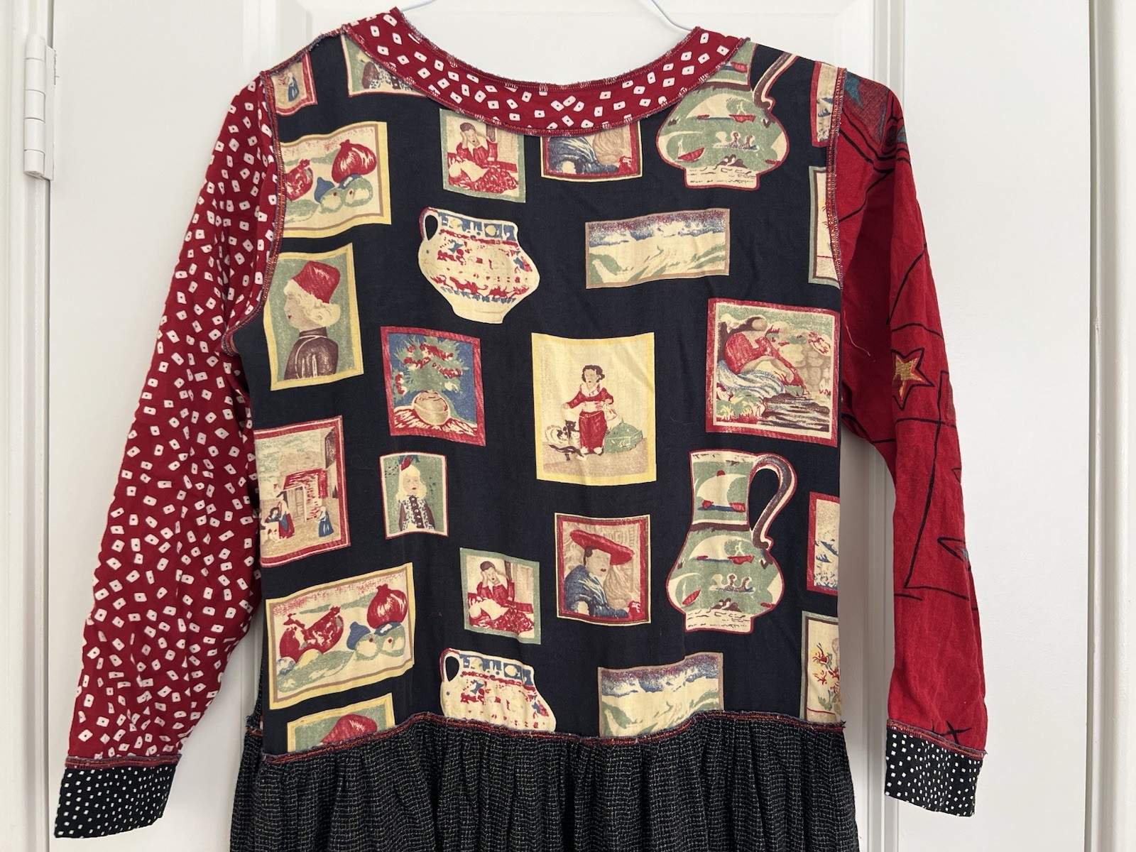 vintage Faith patchwork Boho Maxi Dress 45.5” Long
