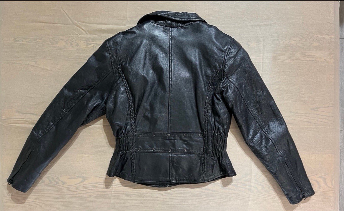 Vintage Retro 1980-90’s Motorcycle Silver Bike Leather Braided size large women