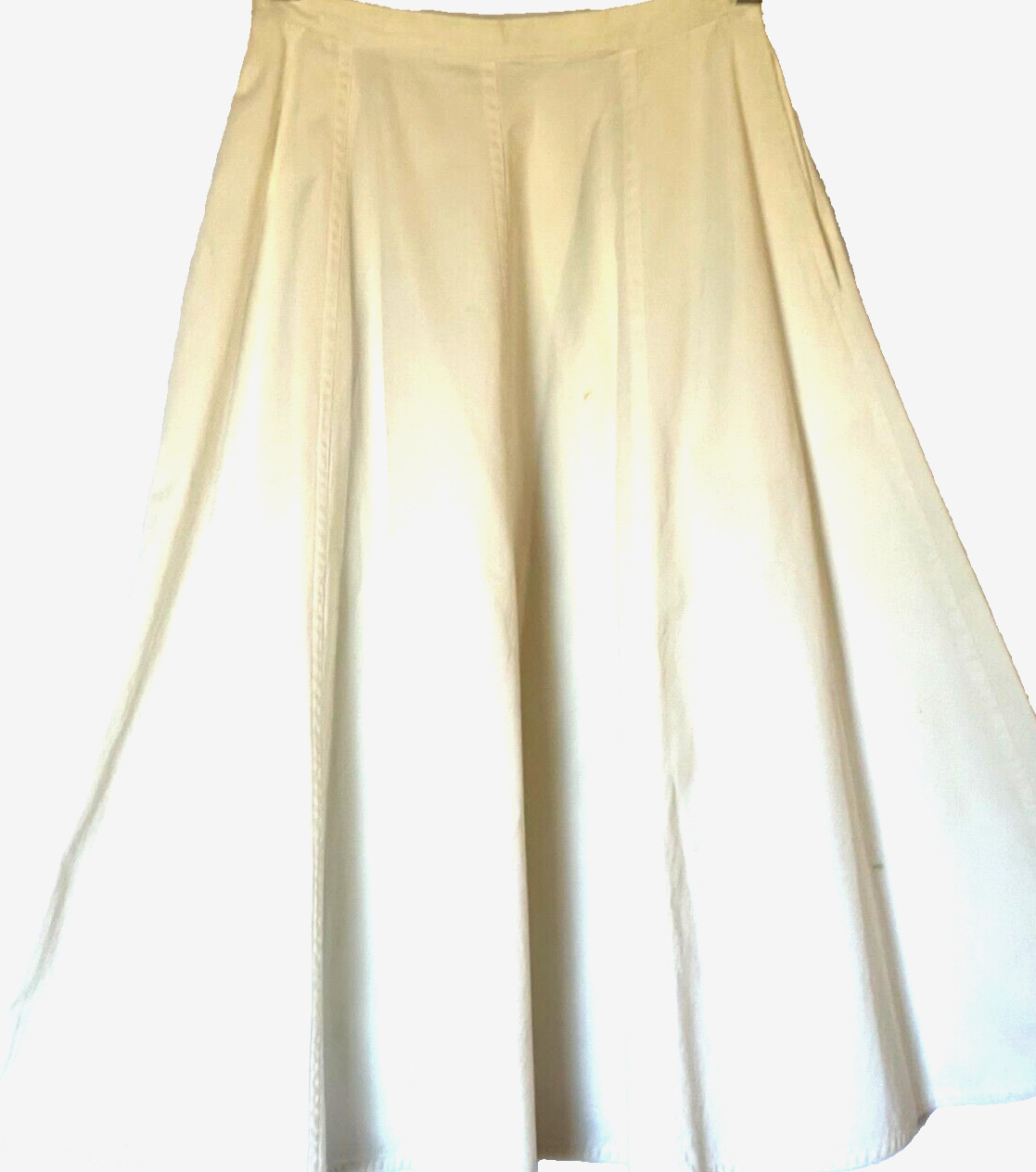 Salvadore Ferragamo White/Cream Cotton Full Made in Italy Skirt SZ 8
