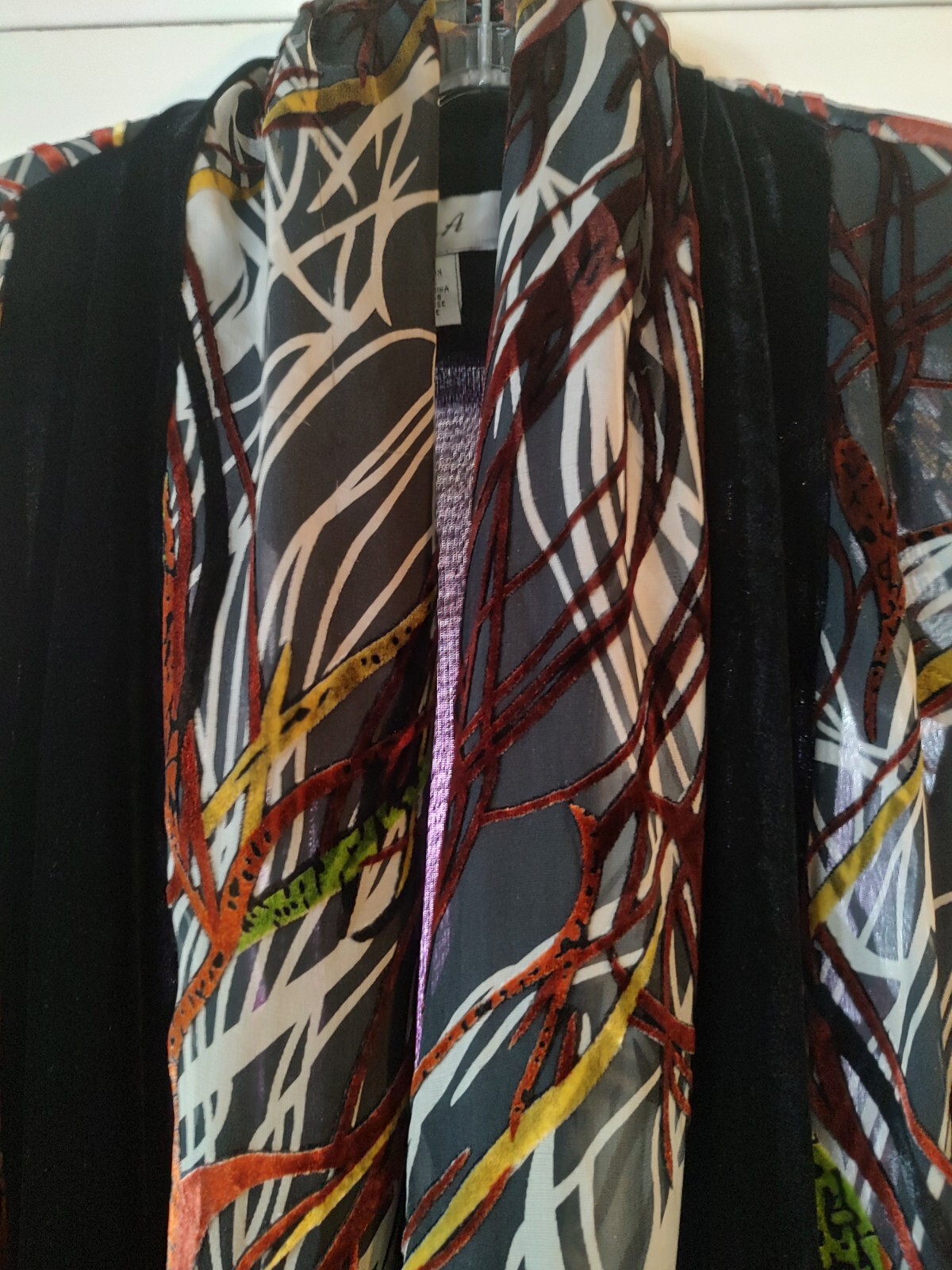 Vintage Silk/Velvet Tunic Jacket, Flowy With Layers Med/Lg