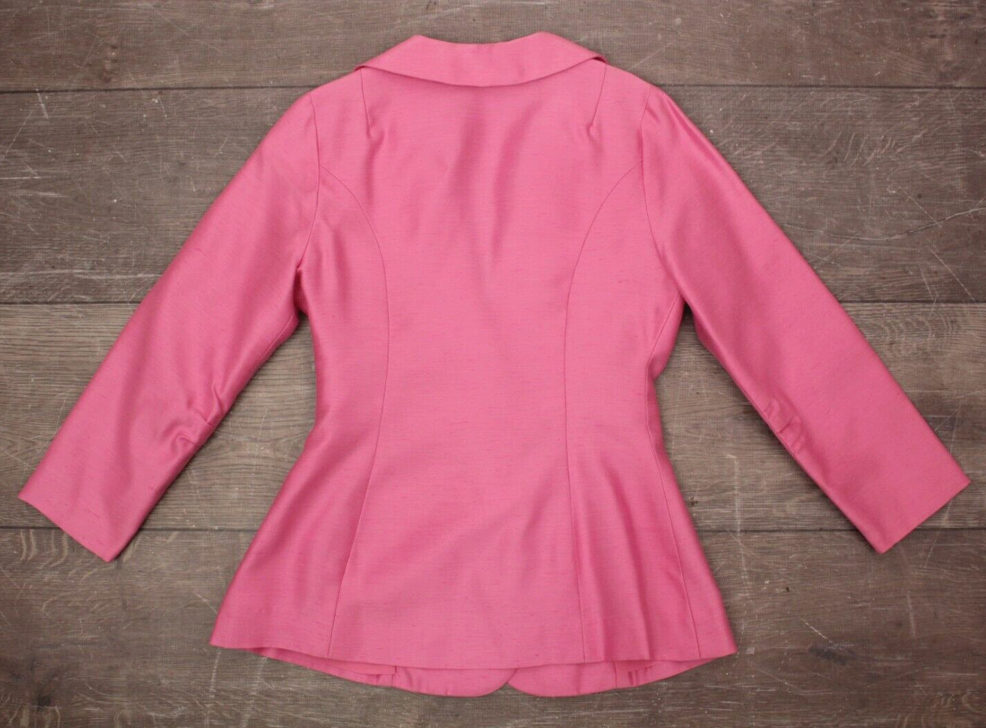 Vtg Women’s 60s 2 Pc Pink & White Ruffle Front Maxi Dress W/ Jacket XS/S 1960s