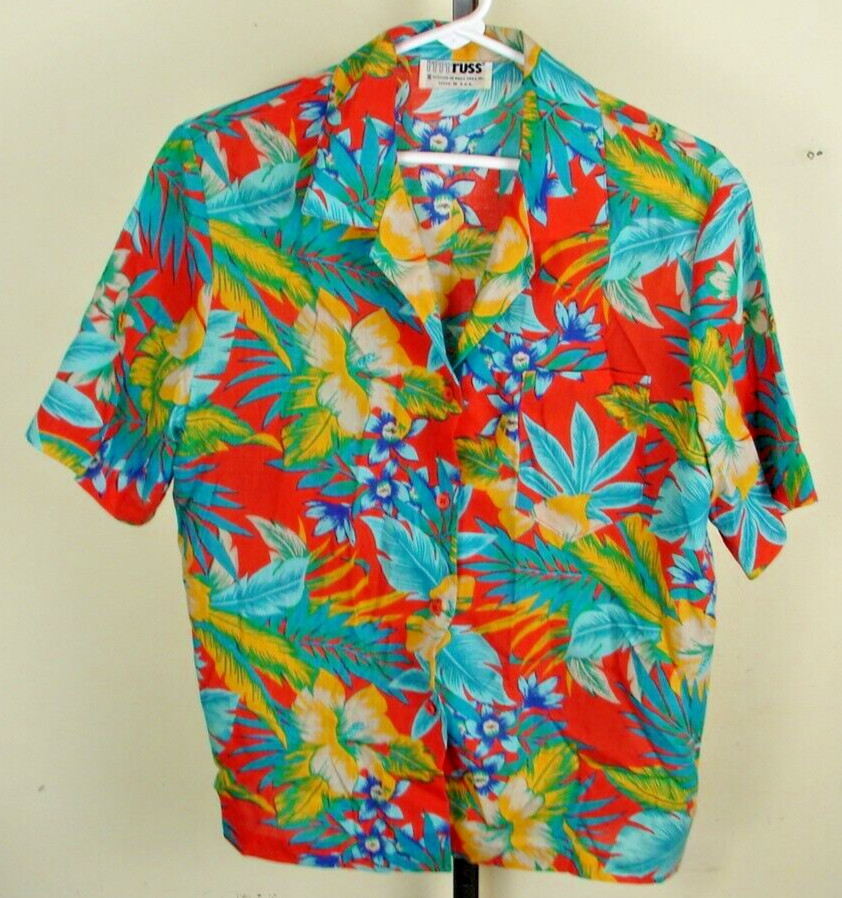 Vintage Russ Togs Woman’s Hawaiian Button Up Shirt Size L