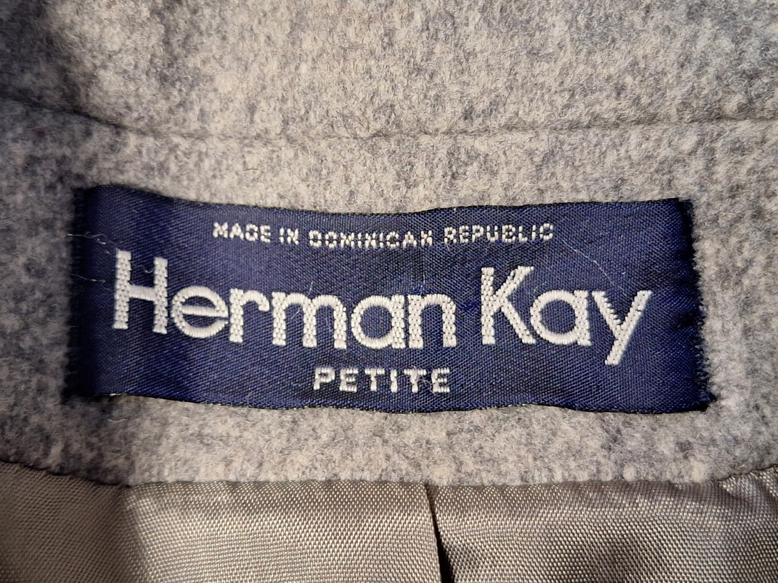 Herman Kay 80% Wool Car Coat Gray Womens Size 10P Pockets Lined Stylish