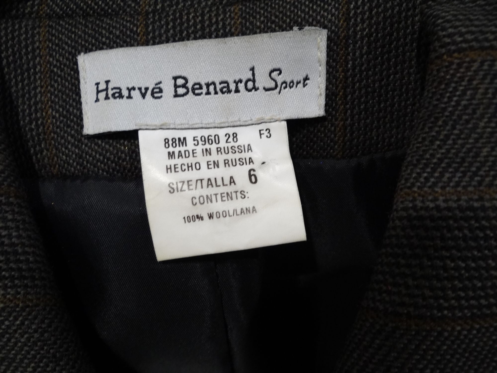 Harve Benard Sport 100% Wool Herringbone Button-Up Retro Blazer Women’s Size 6