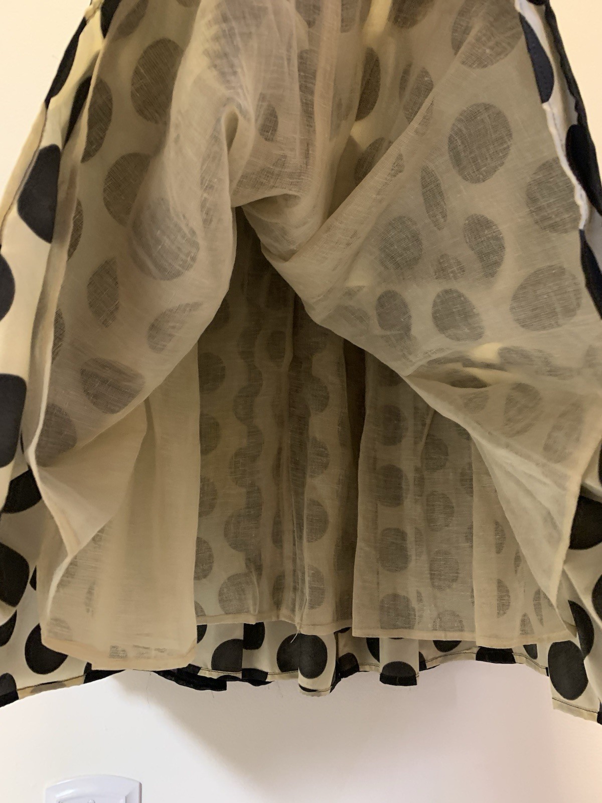 Vintage 1950’s Polka Dot Evening Gown Cocktail Black XS 32 X 24