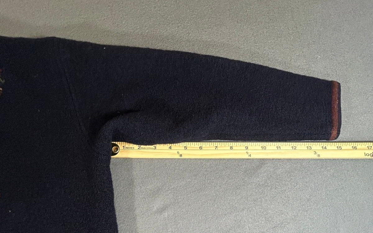 Vintage Marie Claire Wool Sweater Size M Women’s Dark Blue Cardigan Hong Kong