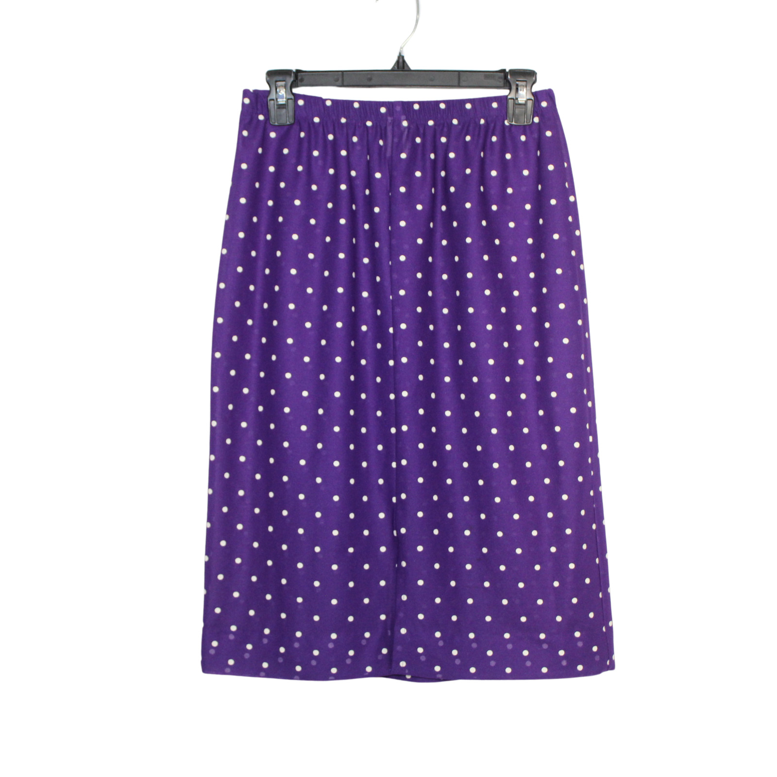 Vtg 80s Purple Polka Dot Skirt Size 12 Above Knee 40s Revival Academia