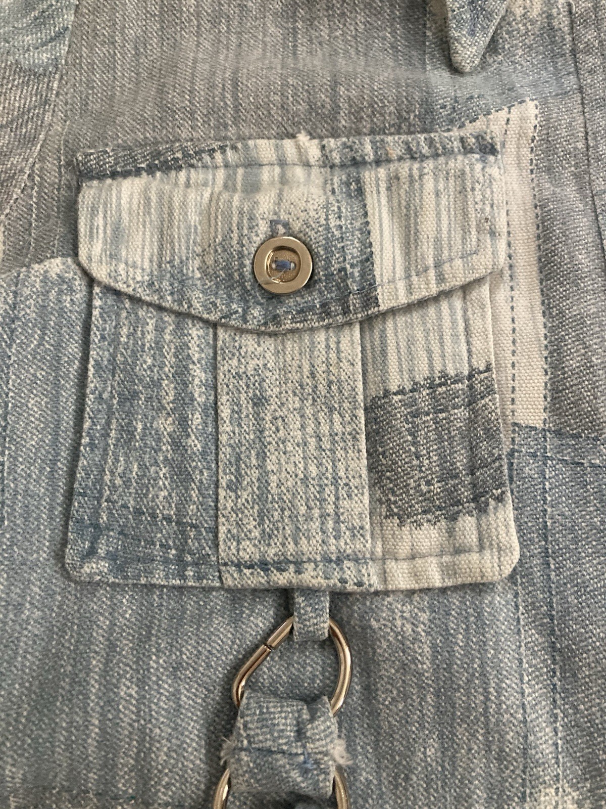70s VTG Dagger Collar Safari Retro D-Ring Button Up Pocket Shirt Jacket