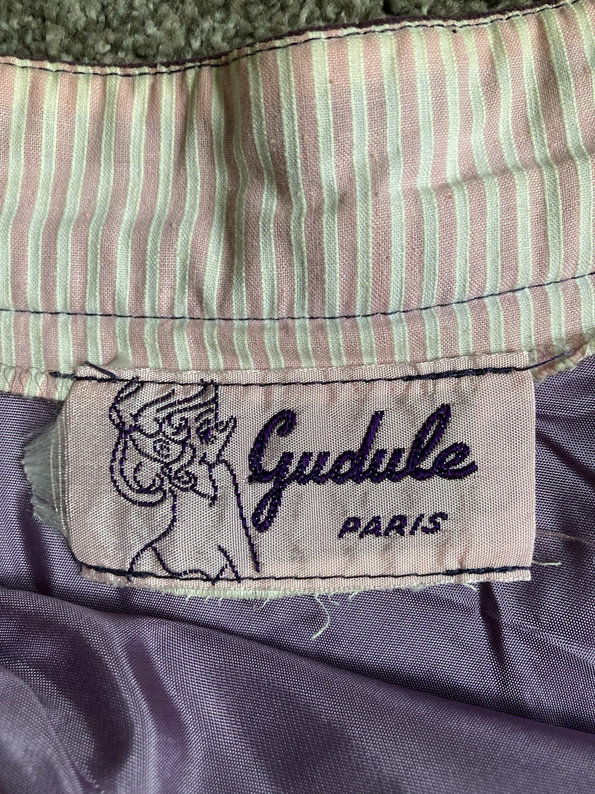 Amazing Vintage 1970’s Gudule Paris Purple Velvet Skirt Size S