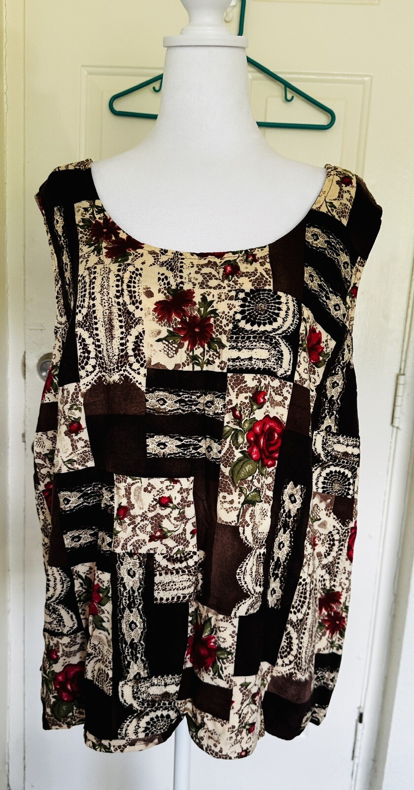 Vintage Lacy Afternoon Shell Kepler Reversible Tank Top Size 3X