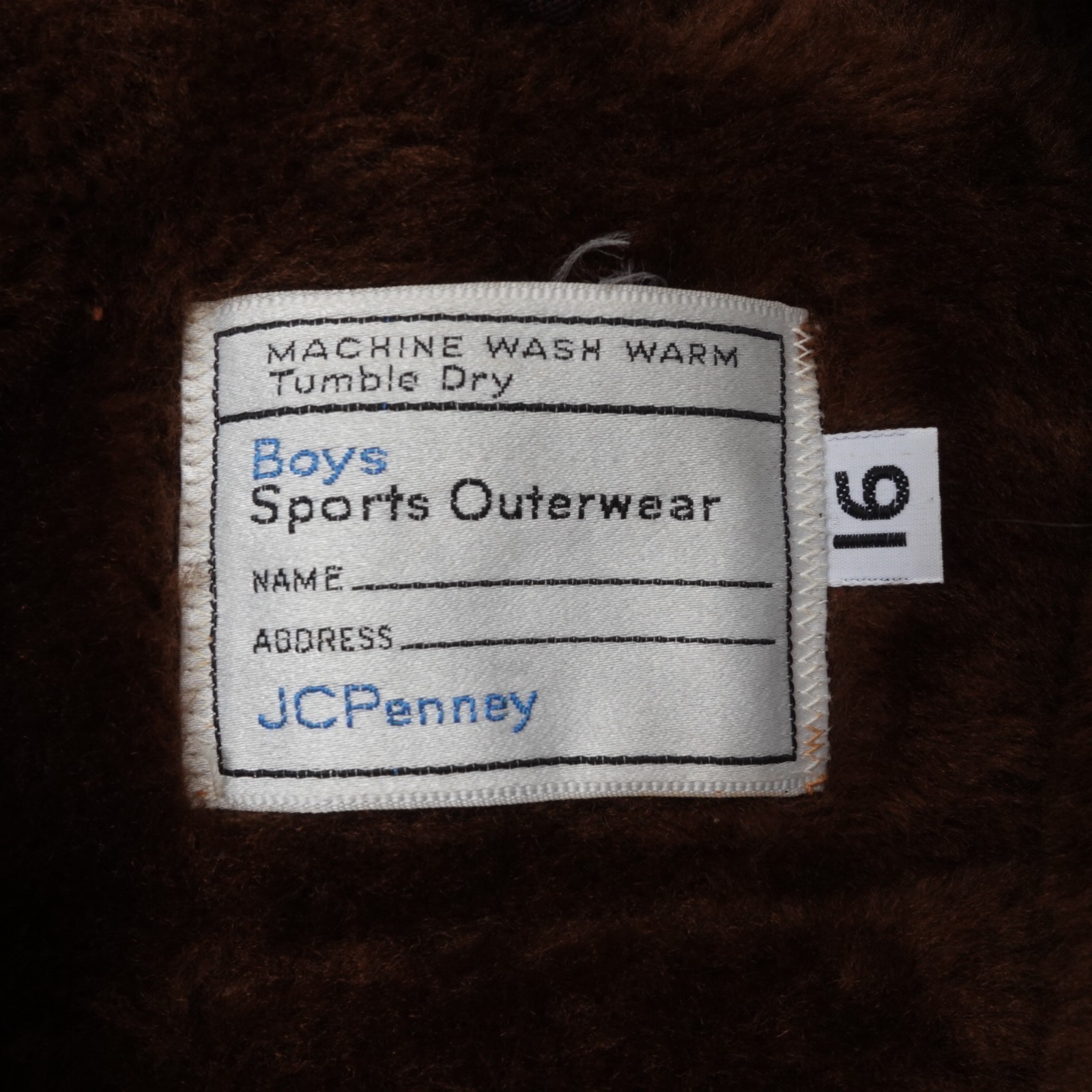 Vintage 70s Boys / Women’s Faux Fur Sherpa Lined Canvas Jacket Size Medium Coat