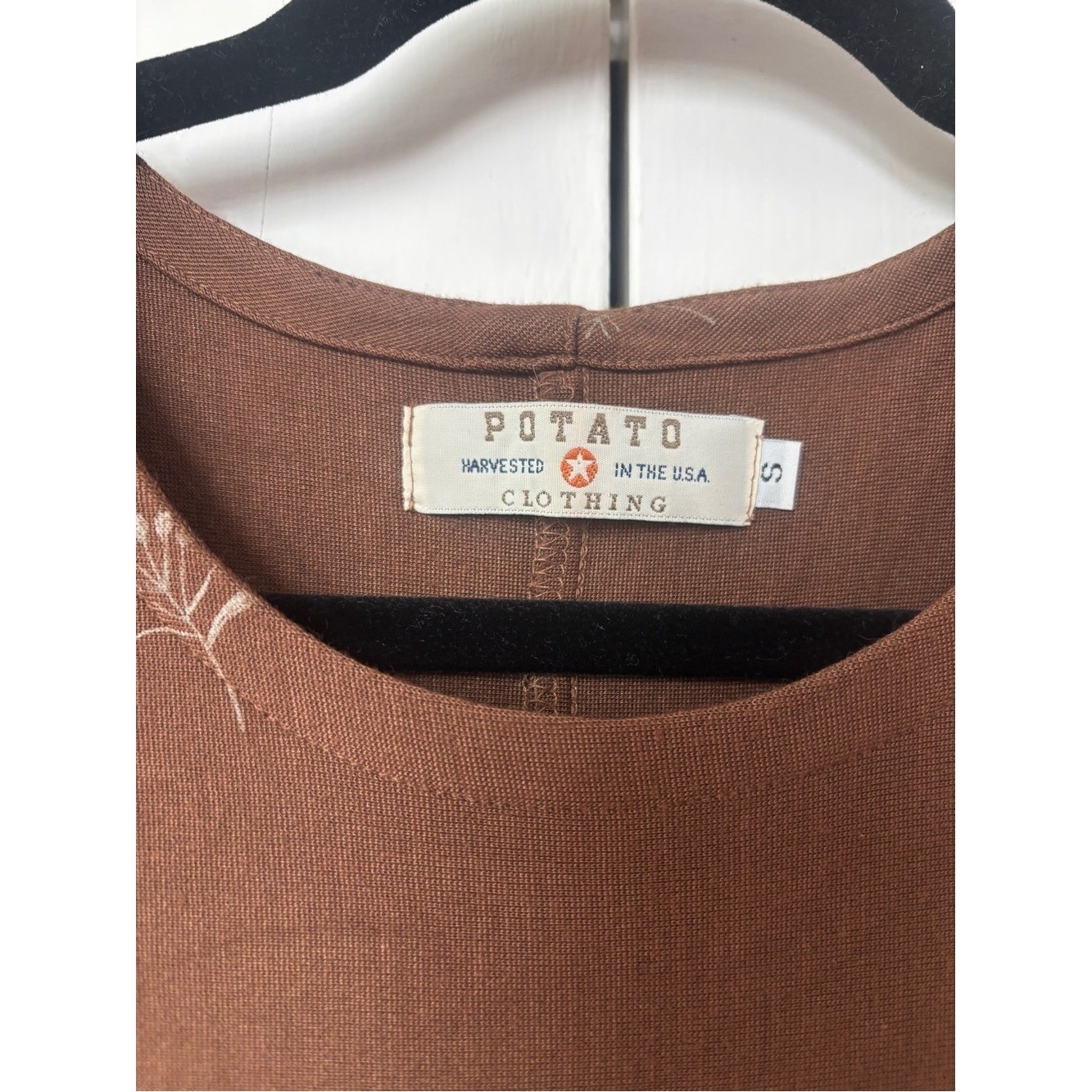 Vintage Potato Clothing Brown Maxi Dress Matchin Cardigan Cottagecore Size Small