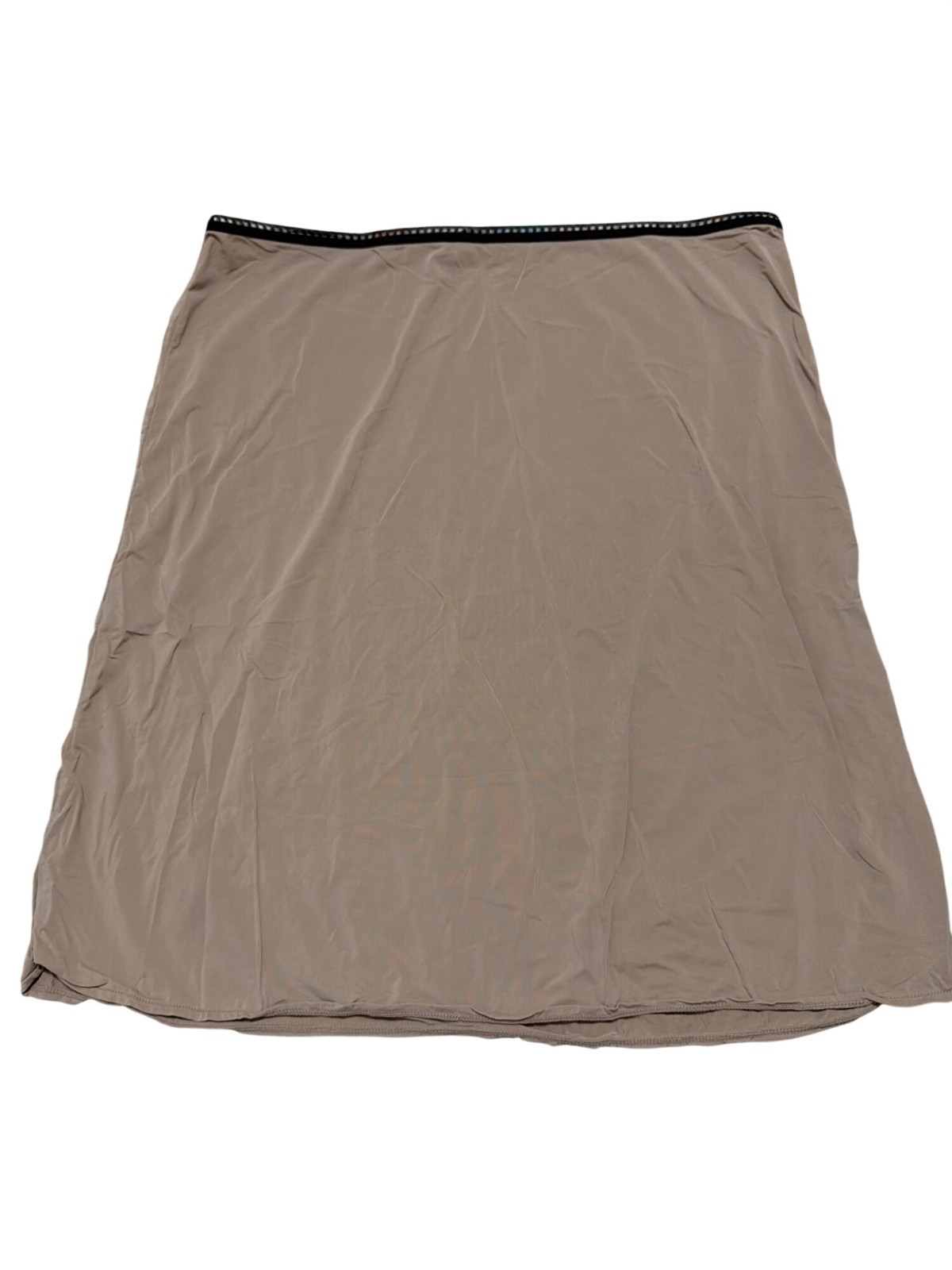 Victoria’s Secret Vintage Beige Half Slip Skirt With Black Lace Waistband M Nylo