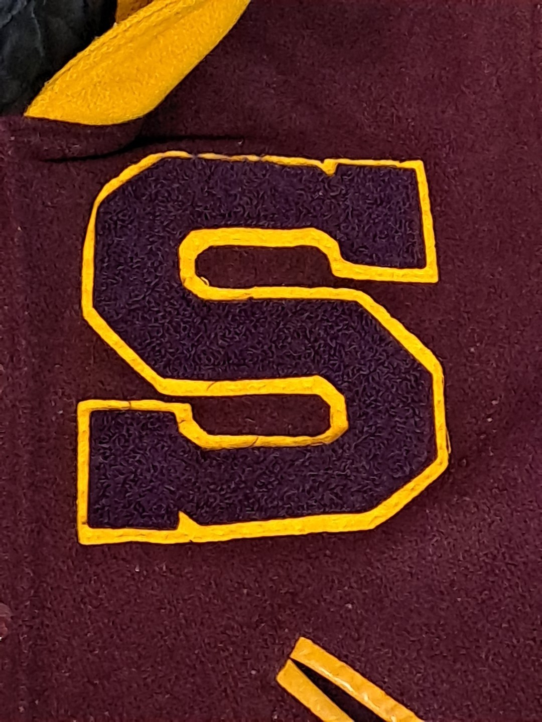 Vtg 80s Trophy Jackets Varsity Letterman #91 „S Tigers” Maroon/Gold Wool Girls M